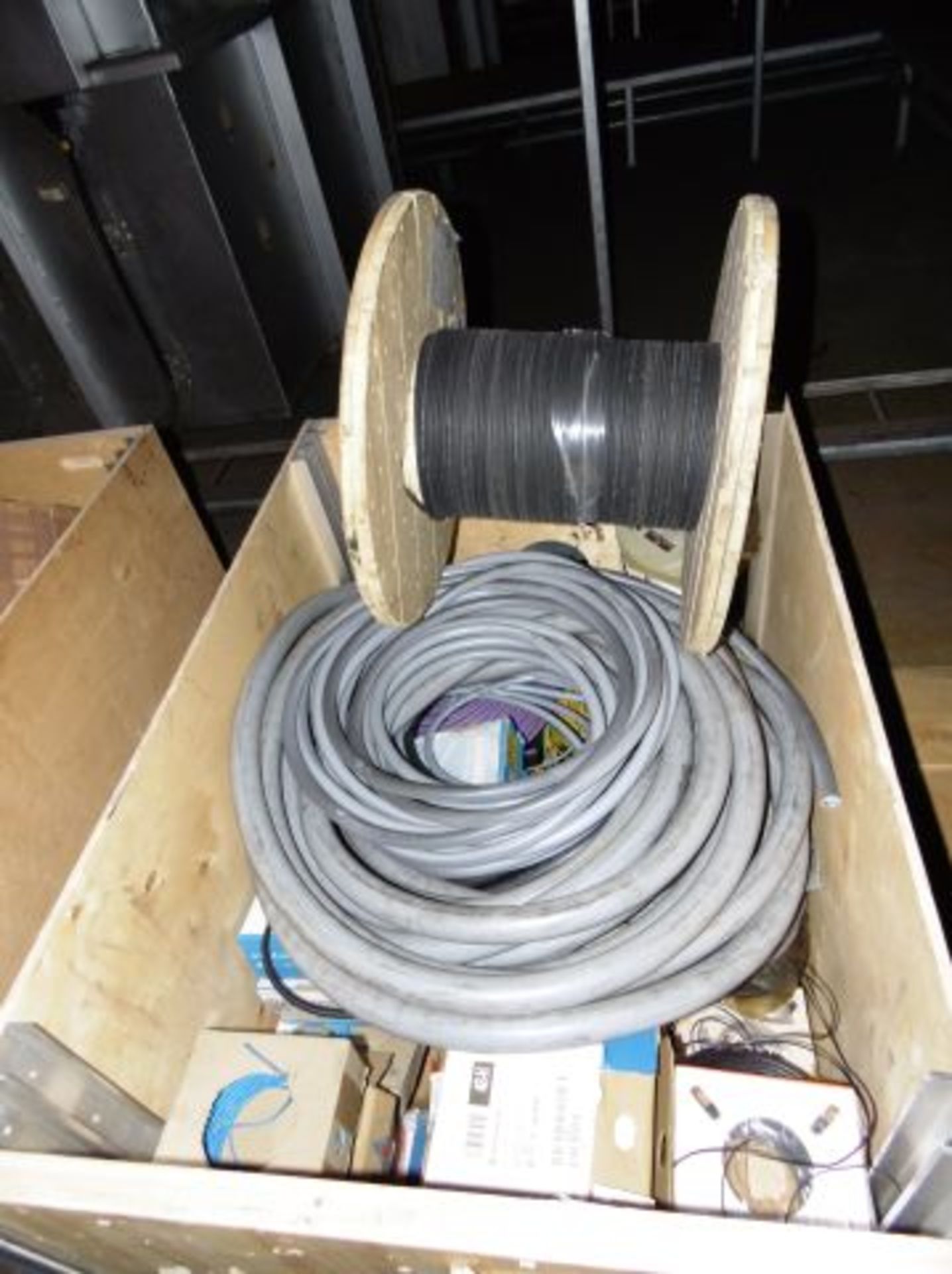 * Stillage of assorted Electrical Cable & Conduit. Loaded onto Buyer's Transport