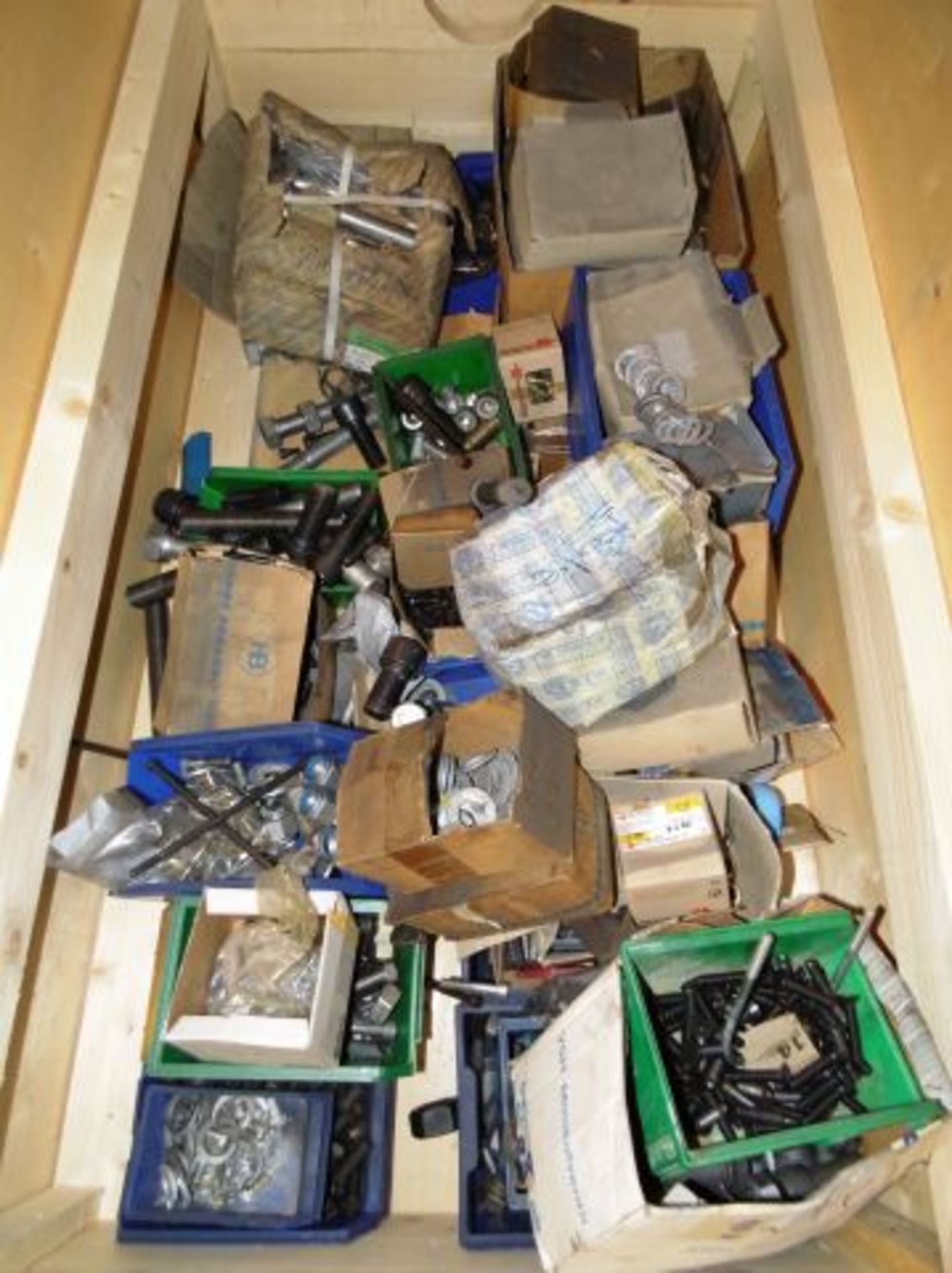 * Stillage of assorted Hardware including Nuts, Bolts, Washers etc. Loaded onto Buyer's Transport