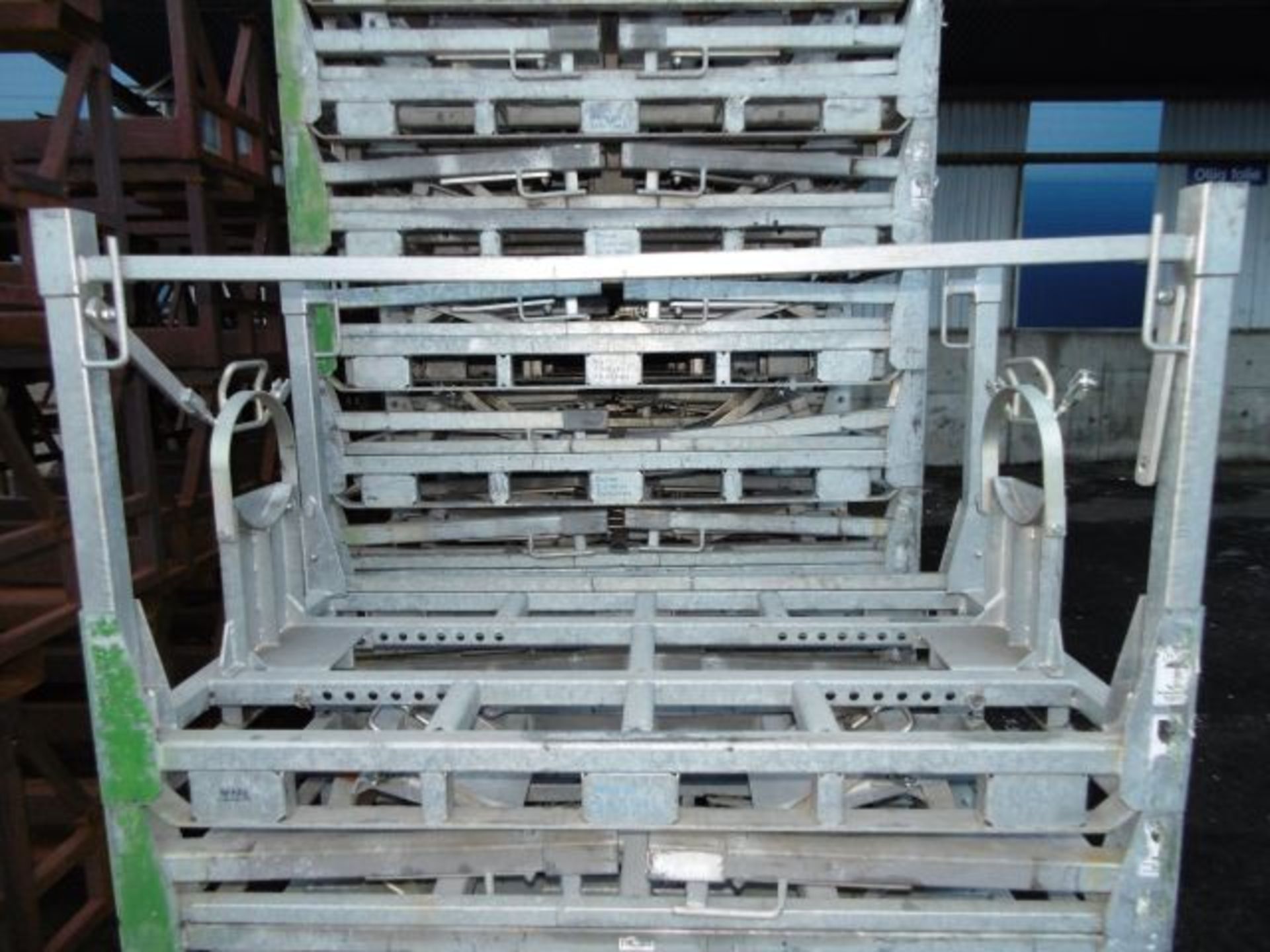 * 20 x Folding/Stackable Galvanised Steel Stillages; each 1950 x 1000mm. Loaded onto Buyer's