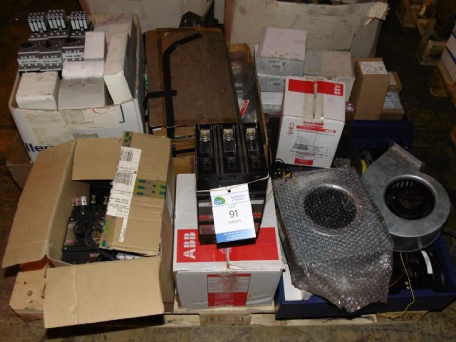 * Pallet of ABB, Siemens & other Electrical Components. Loaded onto Buyer's Transport