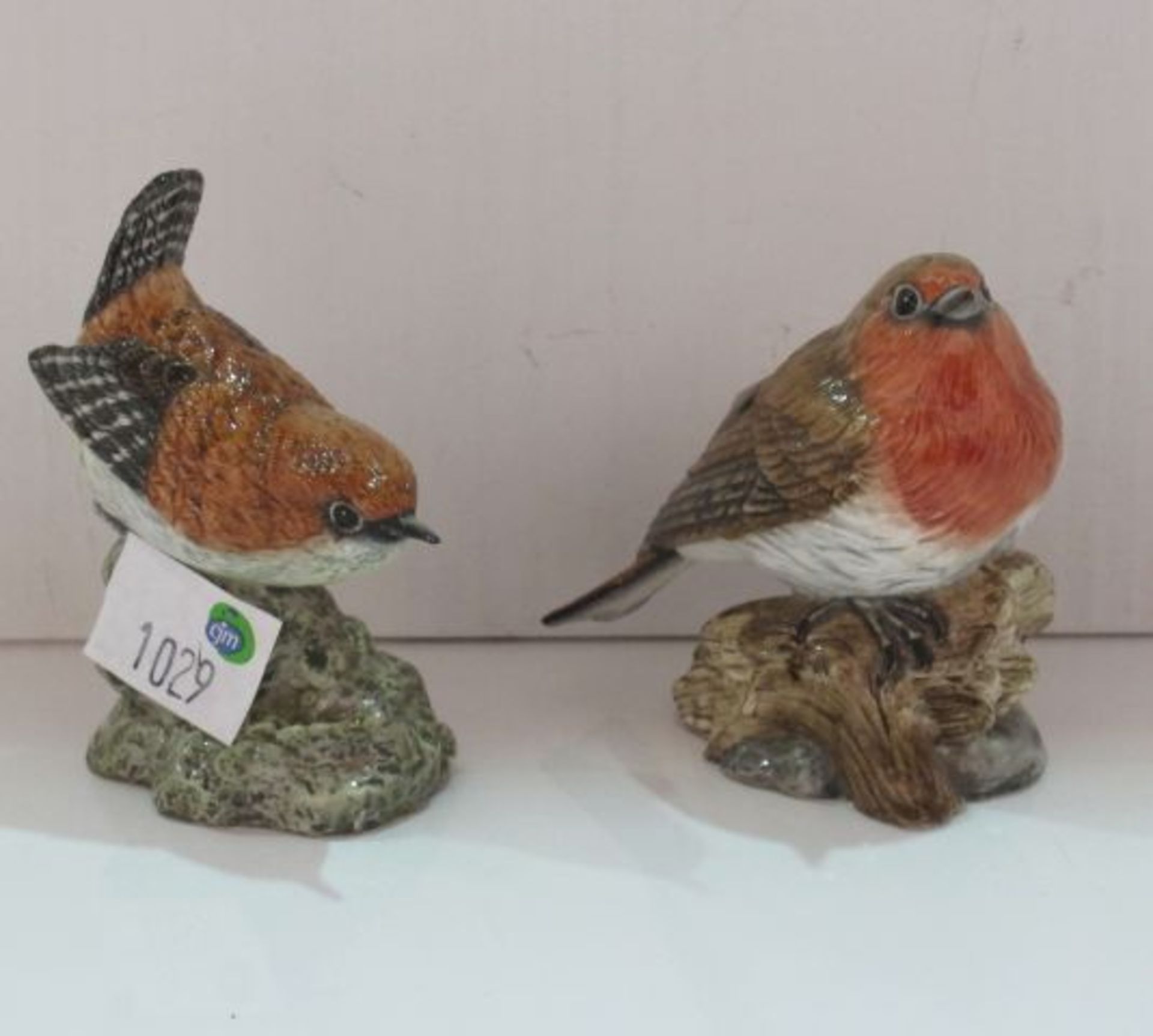 Two Hand Painted Mack Fine Bone China Figures - A Wren and a Robin, Signed J. Mack (est. £30-£50)