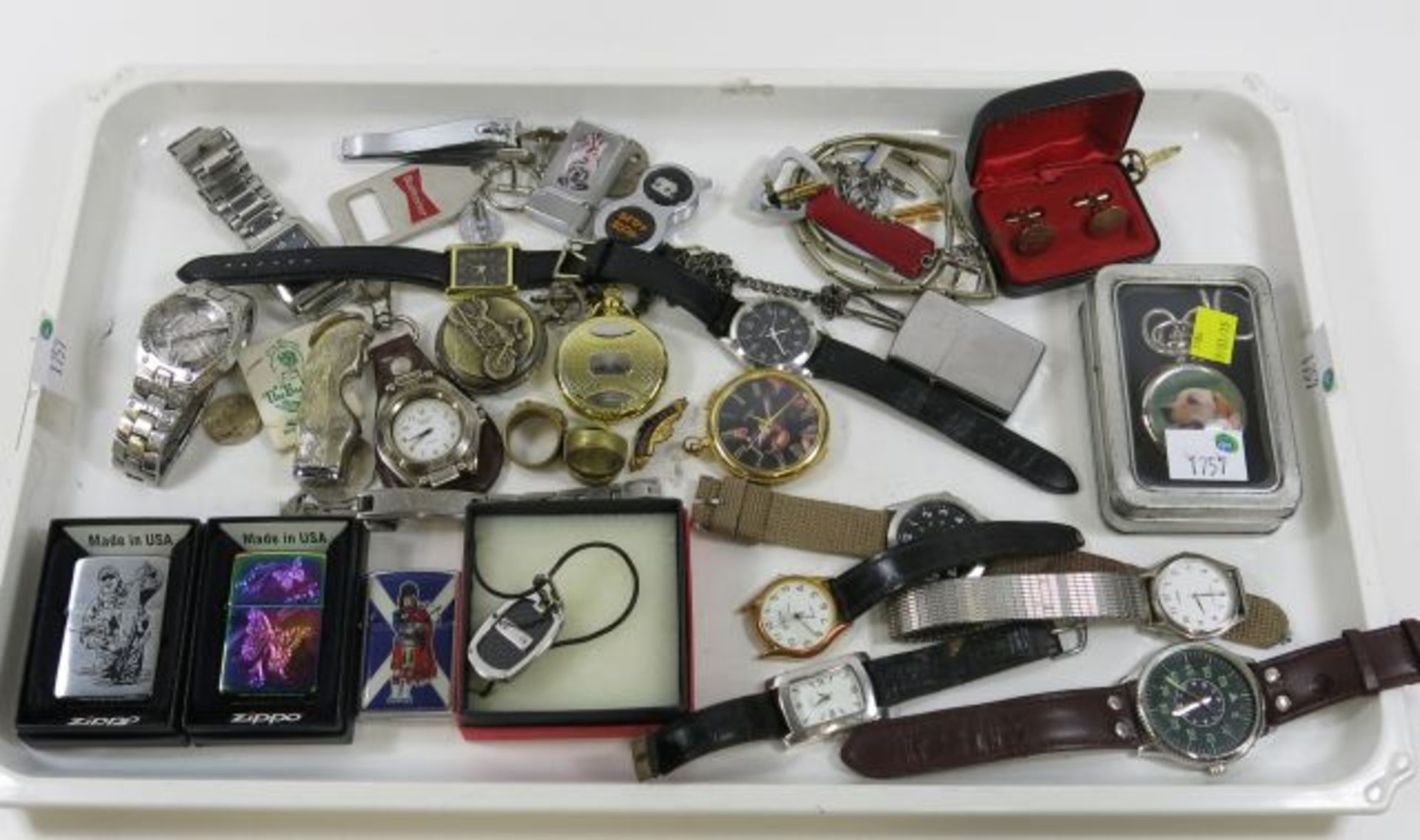 Collection of Lights including Zippo, Gentlemans Wristwatches & Pocketwatches, Cufflinks,
