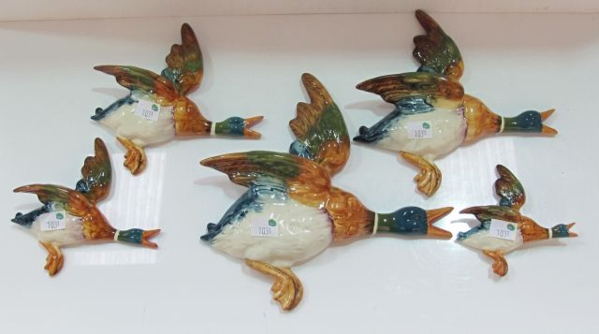A complete set of Beswick Flying Ducks, Model 596 - 0, 1, 2, 3, 4 (est. £150-£250)