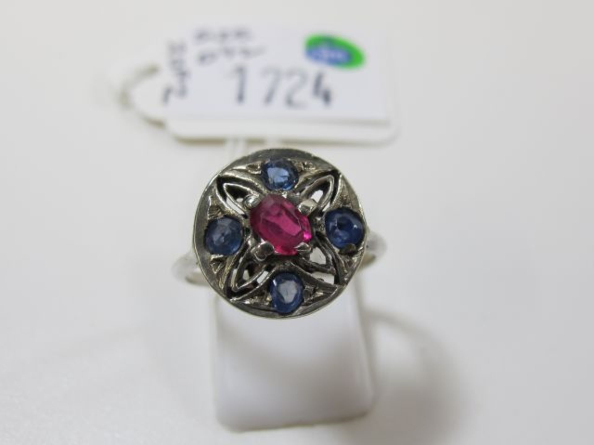 2 x Vintage Stone Set White Metal Ring (Sizes O½ & L) (est. £20-£40) - Image 2 of 2
