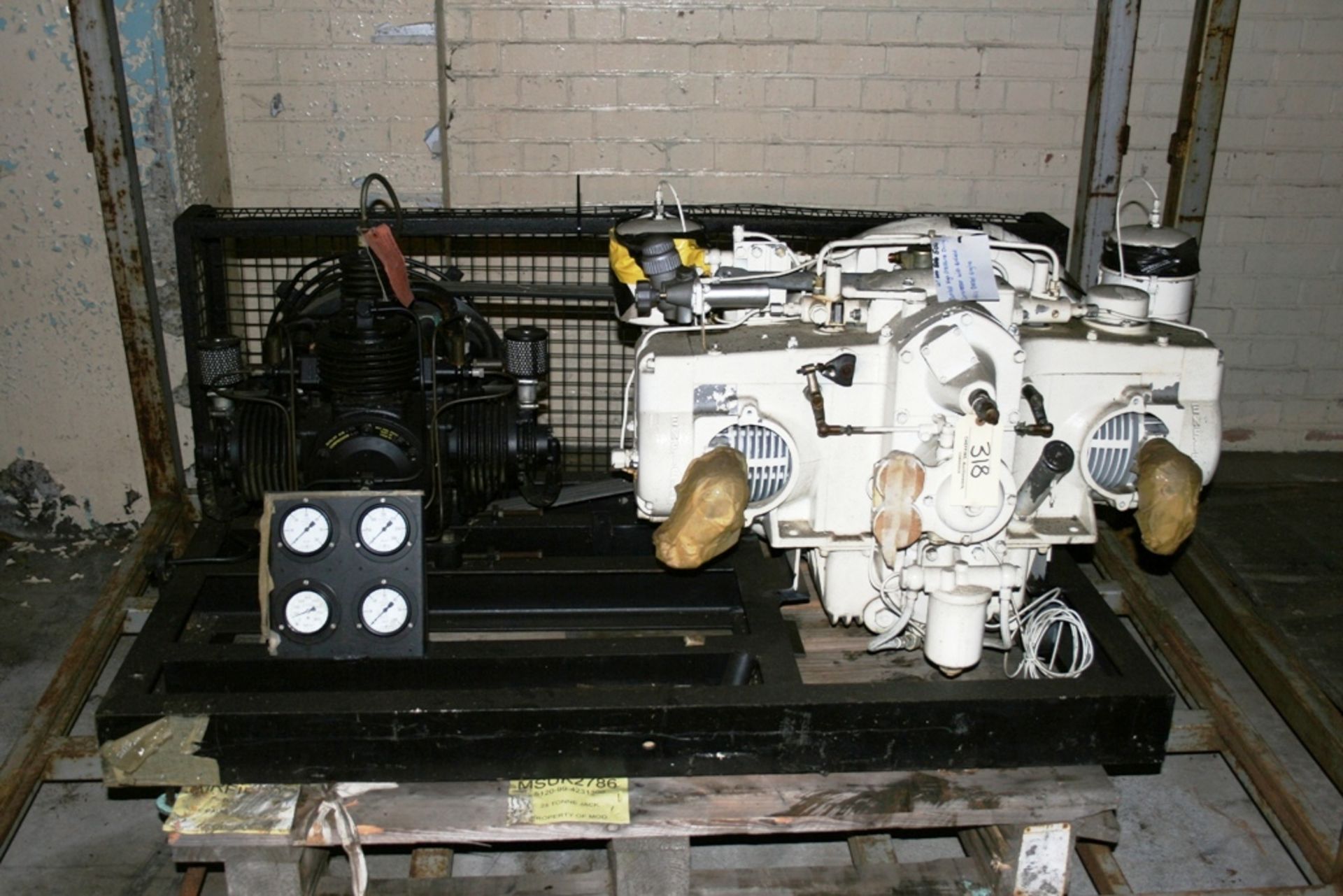 * Diesel Engine Enfield ho2 V twin compressor for diving use, Max working pressure1200PSI unused - Image 2 of 7