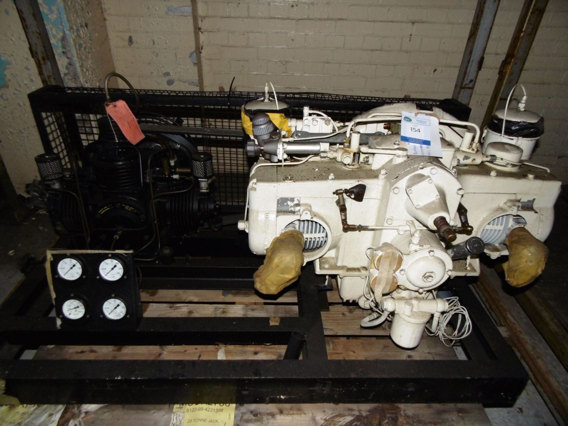 * Diesel Engine Enfield ho2 V twin compressor for diving use, Max working pressure1200PSI unused