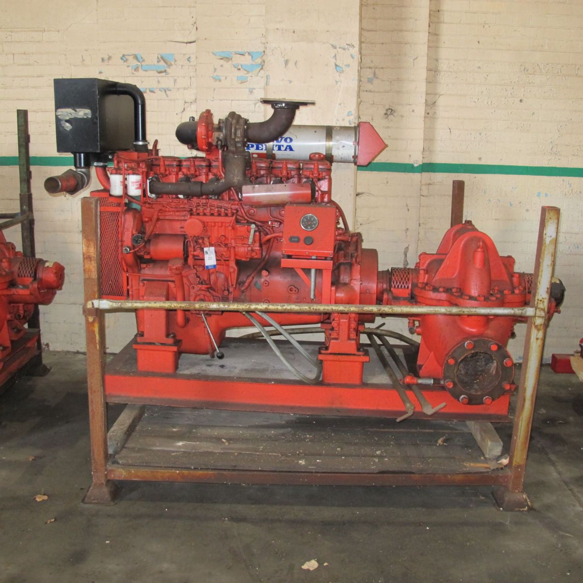 * Diesel Engined Water pump; Volvo TD100, 6cyl Turbo, Mather & Pitt Pump, Model 8/8CMEB, Size