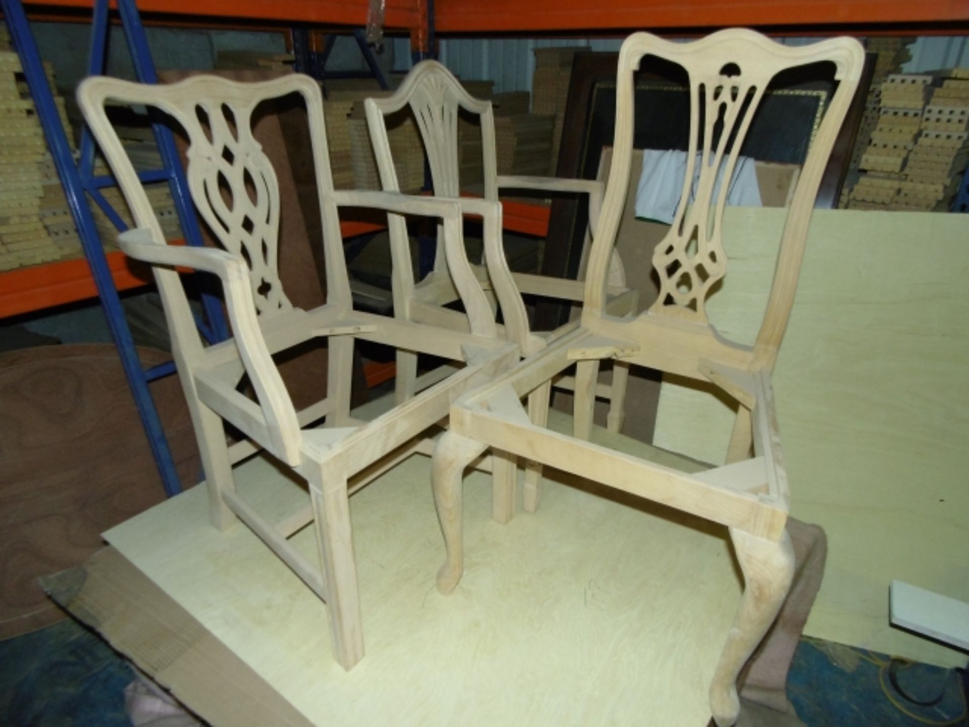 50 X ASSORTED STYLE UNFINISHED BEECH CHAIR FRAMES