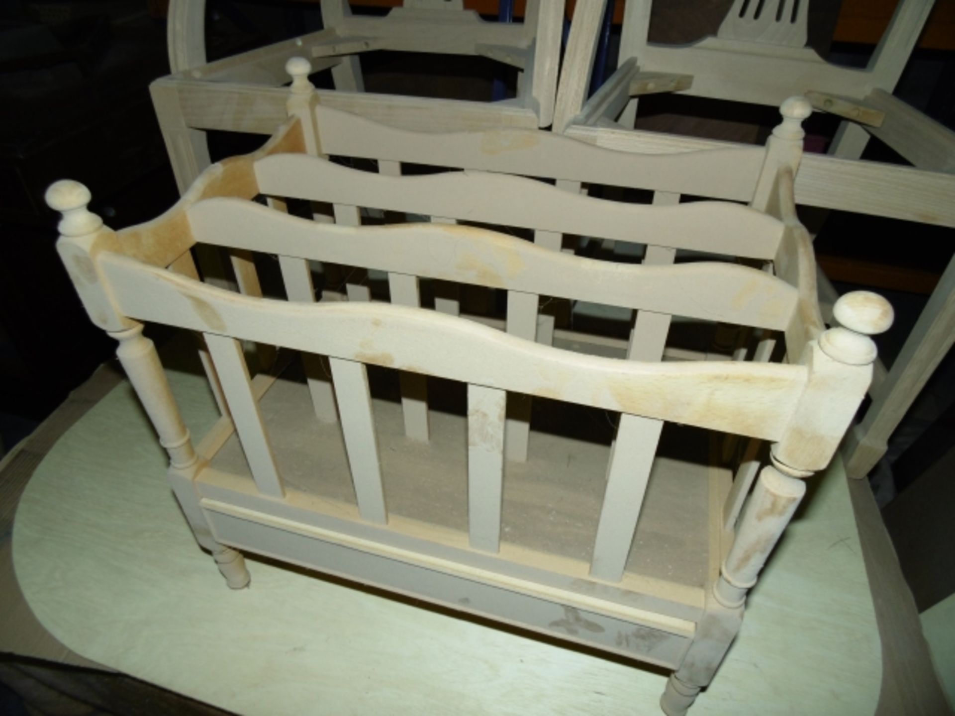 15 X UNFINISHED BEECH MAGAZINE RACKS. PLEASE NOTE THERE IS A DISMANTLING, REMOVING & LOADING - Image 2 of 2