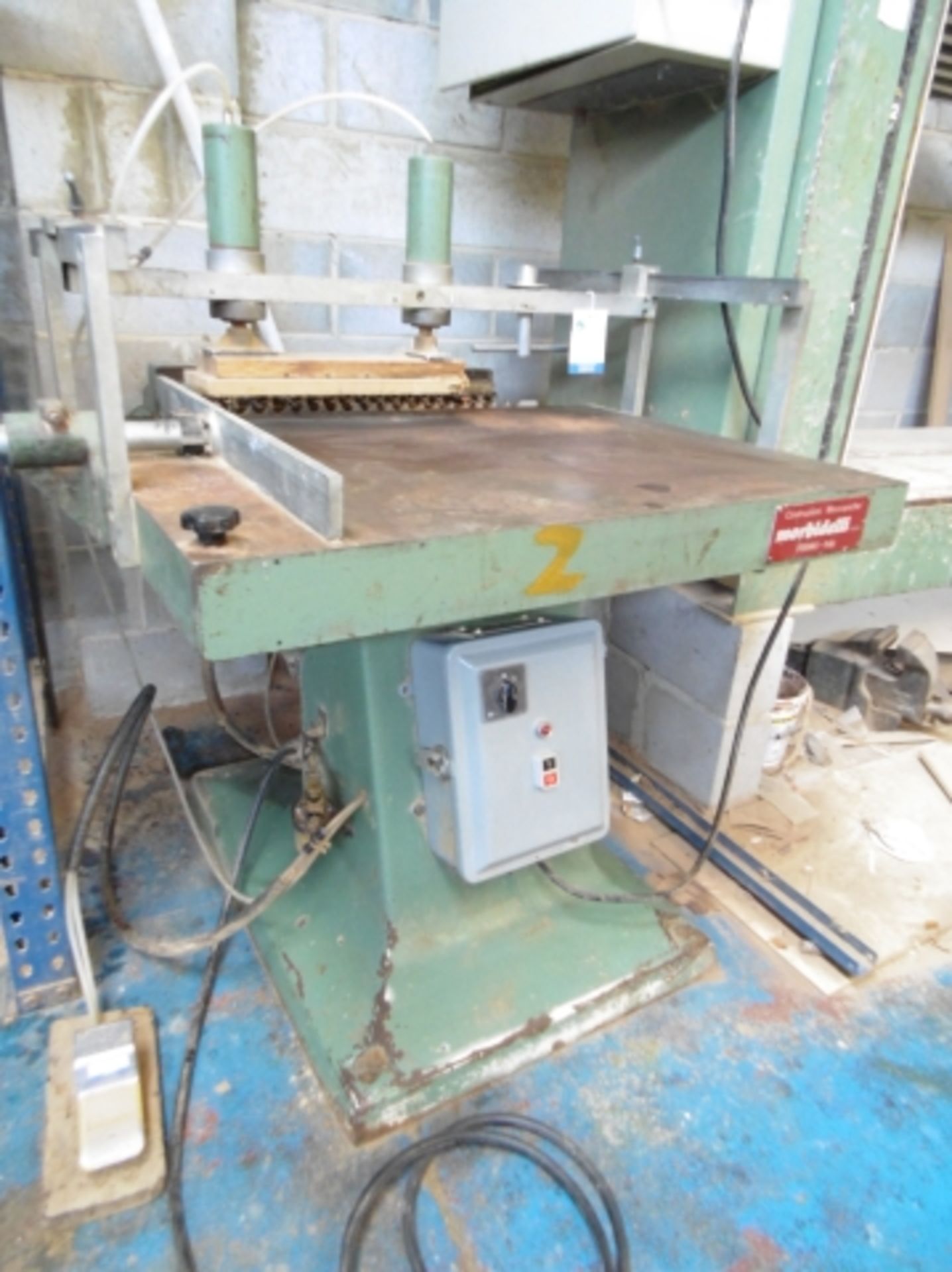 MORBIDELLI SLOT DRILLING TABLE WITH PNEUMATIC CLAMPING; TABLE SIZE 1000 X 725MM; 20 X DRILL SOCKETS;