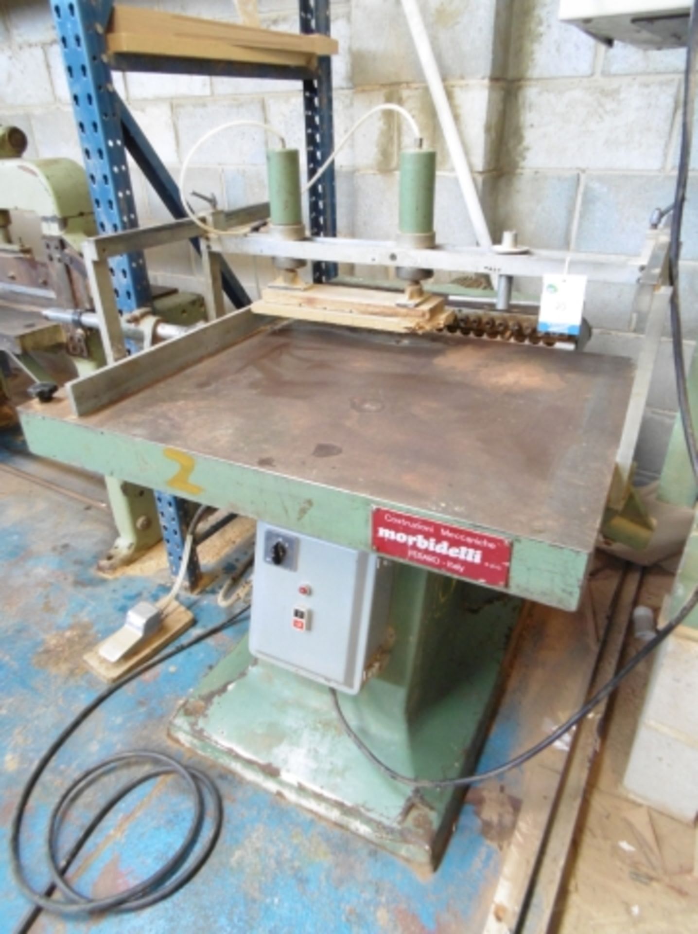 MORBIDELLI SLOT DRILLING TABLE WITH PNEUMATIC CLAMPING; TABLE SIZE 1000 X 725MM; 20 X DRILL SOCKETS; - Image 3 of 4