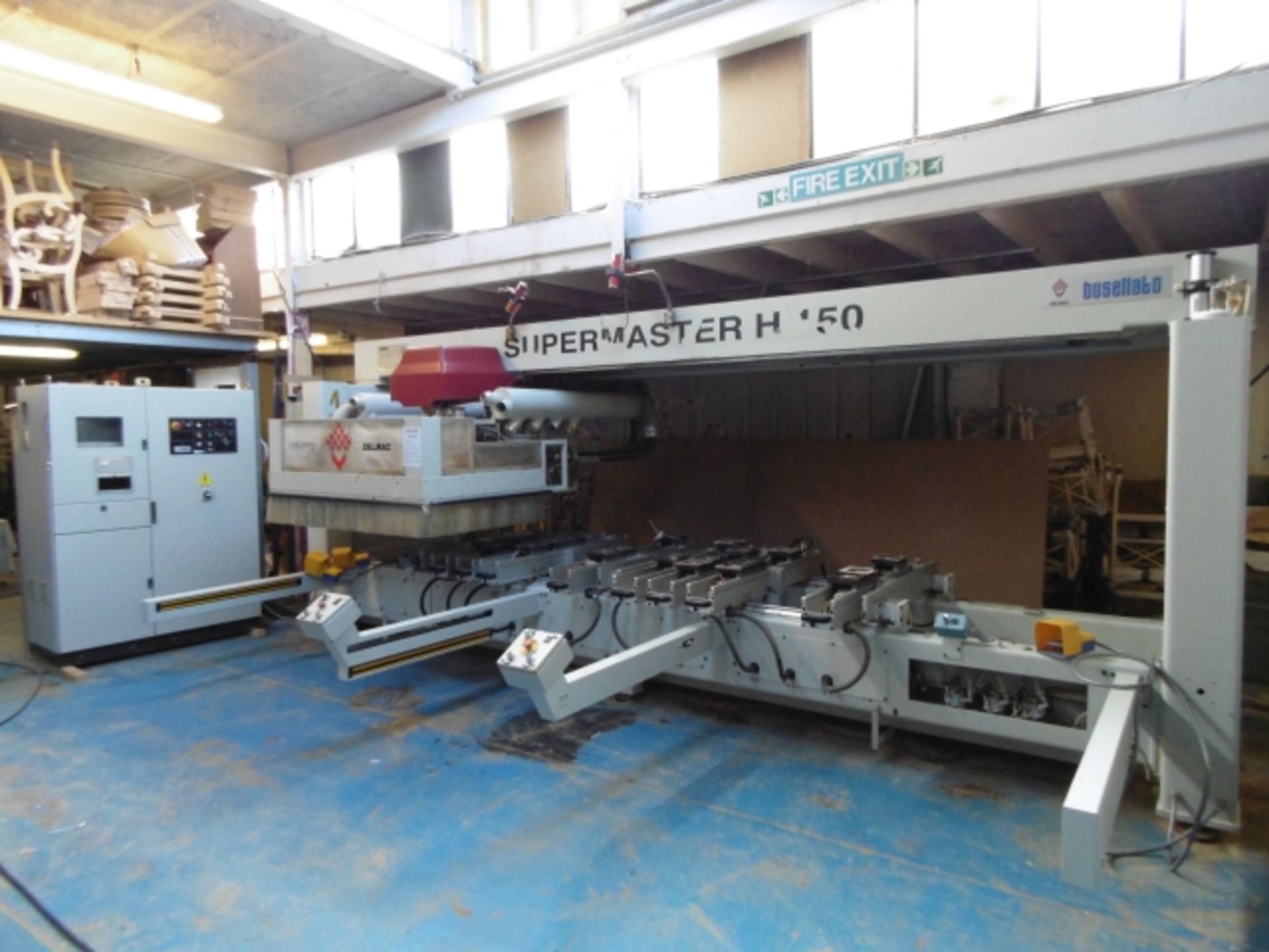 1996 DELMAC BUSELLATO SUPERMASTER H150 CNC BRIDGE - TYPE ROUTER; BED LENGTH 5400MM, 8 X SUCTION