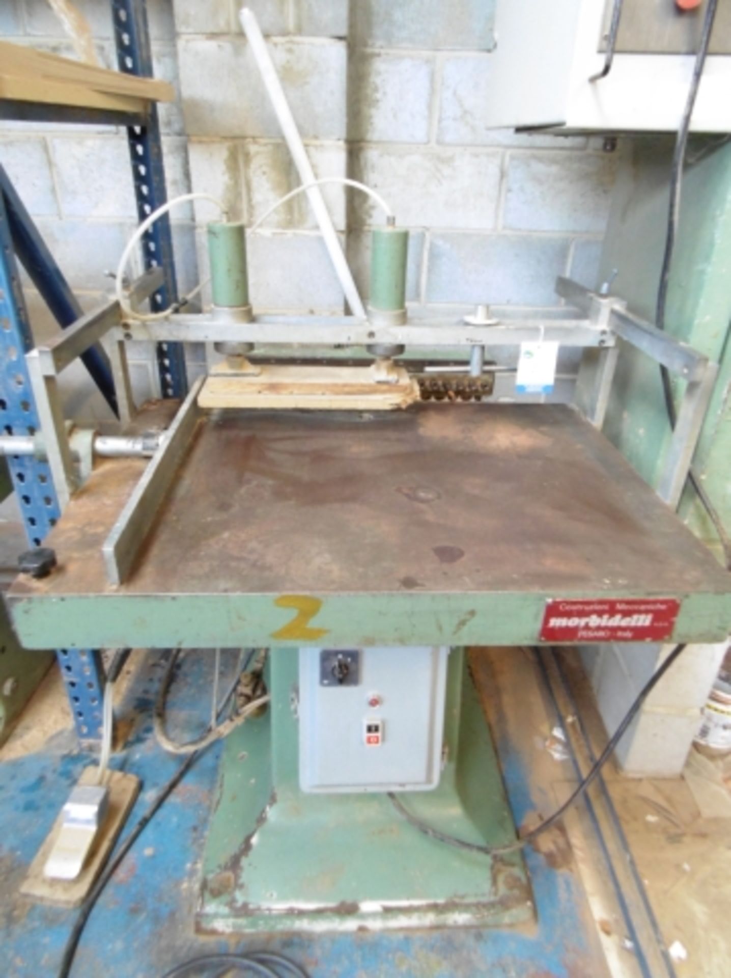 MORBIDELLI SLOT DRILLING TABLE WITH PNEUMATIC CLAMPING; TABLE SIZE 1000 X 725MM; 20 X DRILL SOCKETS; - Image 2 of 4