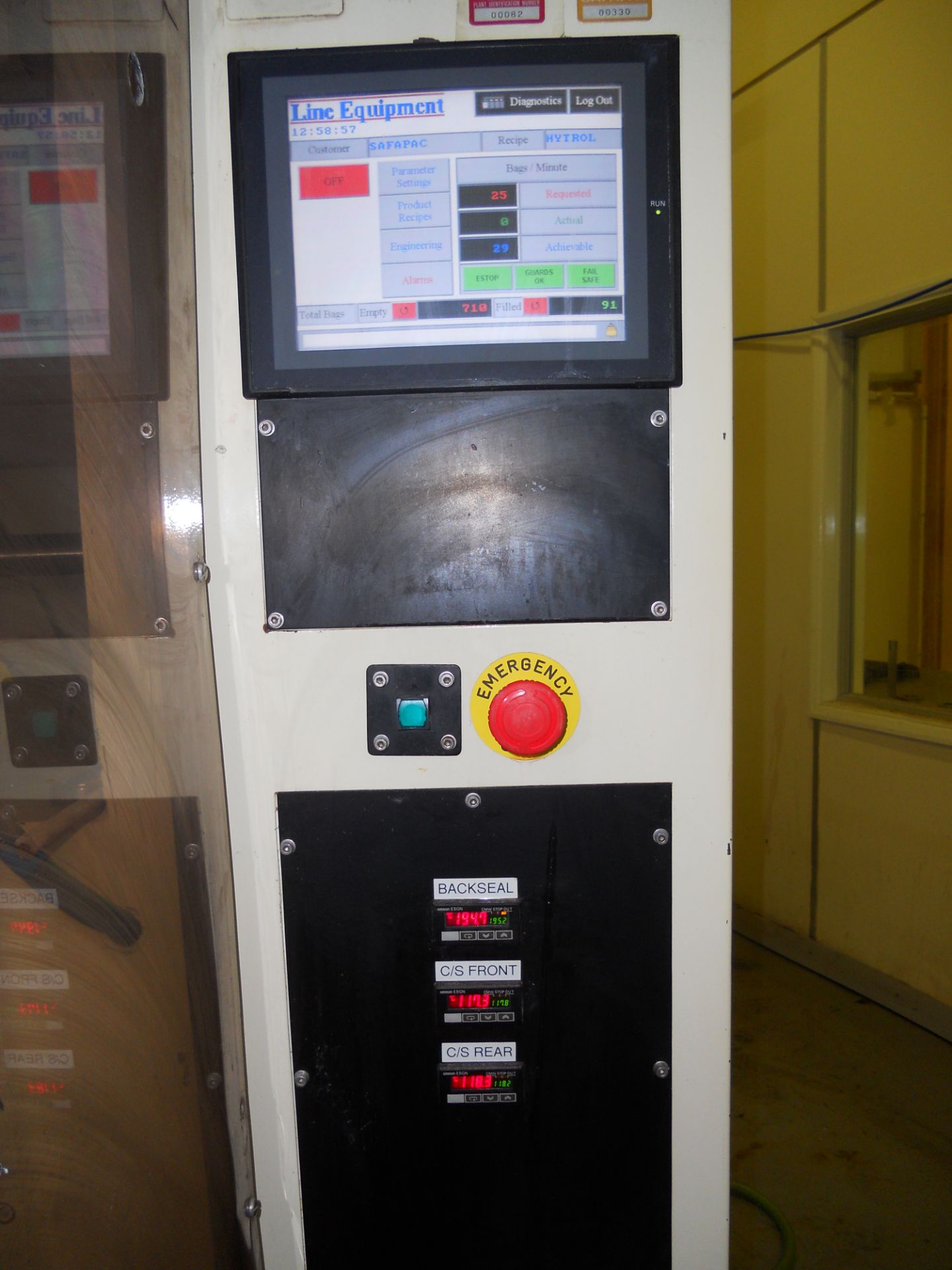 * A 1986 Sandiacre Type TG320B Vertical Pillow Packaging Machine No. 867; with Computerized