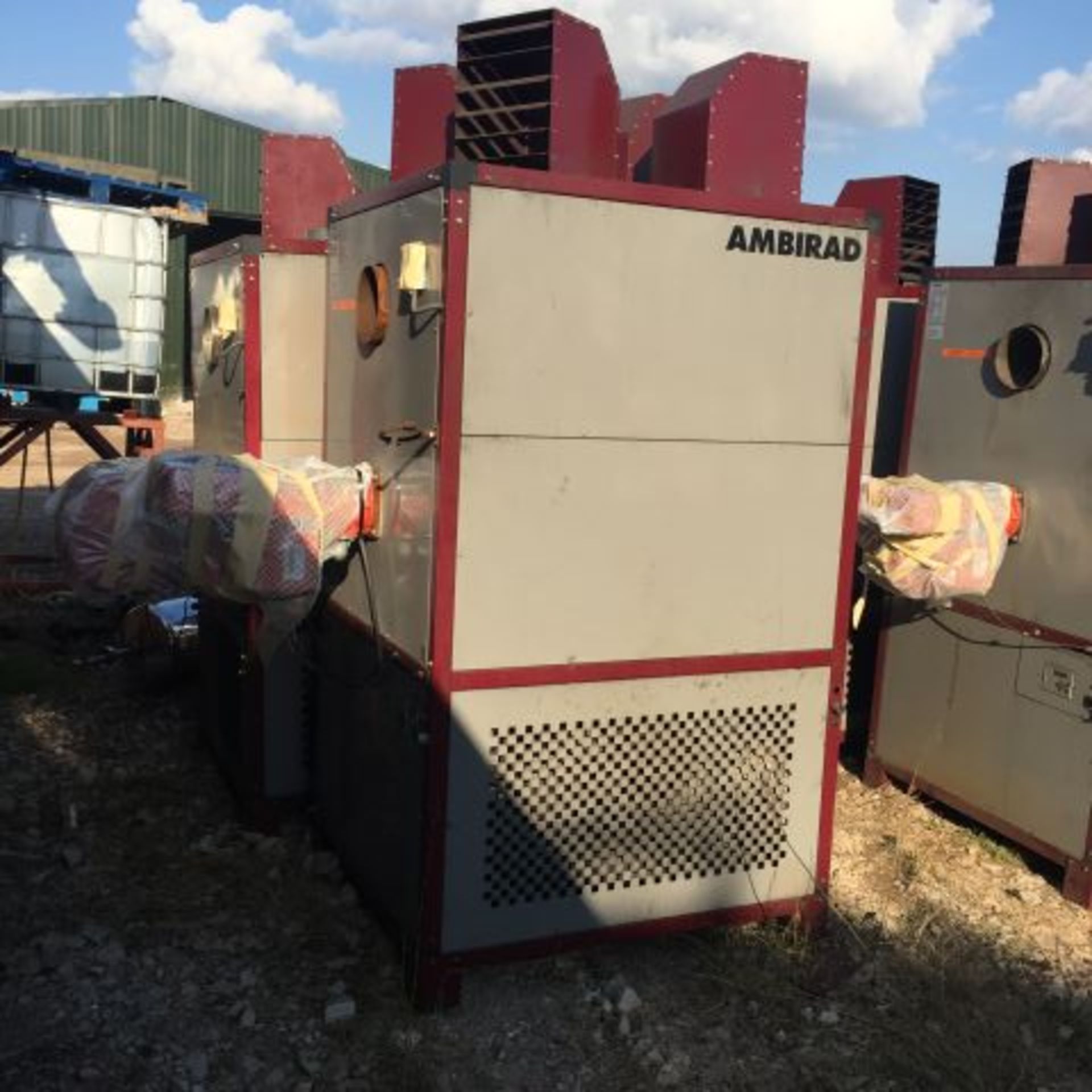* Six Ambirad VCH700 Gas Air Heaters.  Nominal Heat Output 205.1KW (One With Damaged Burner).