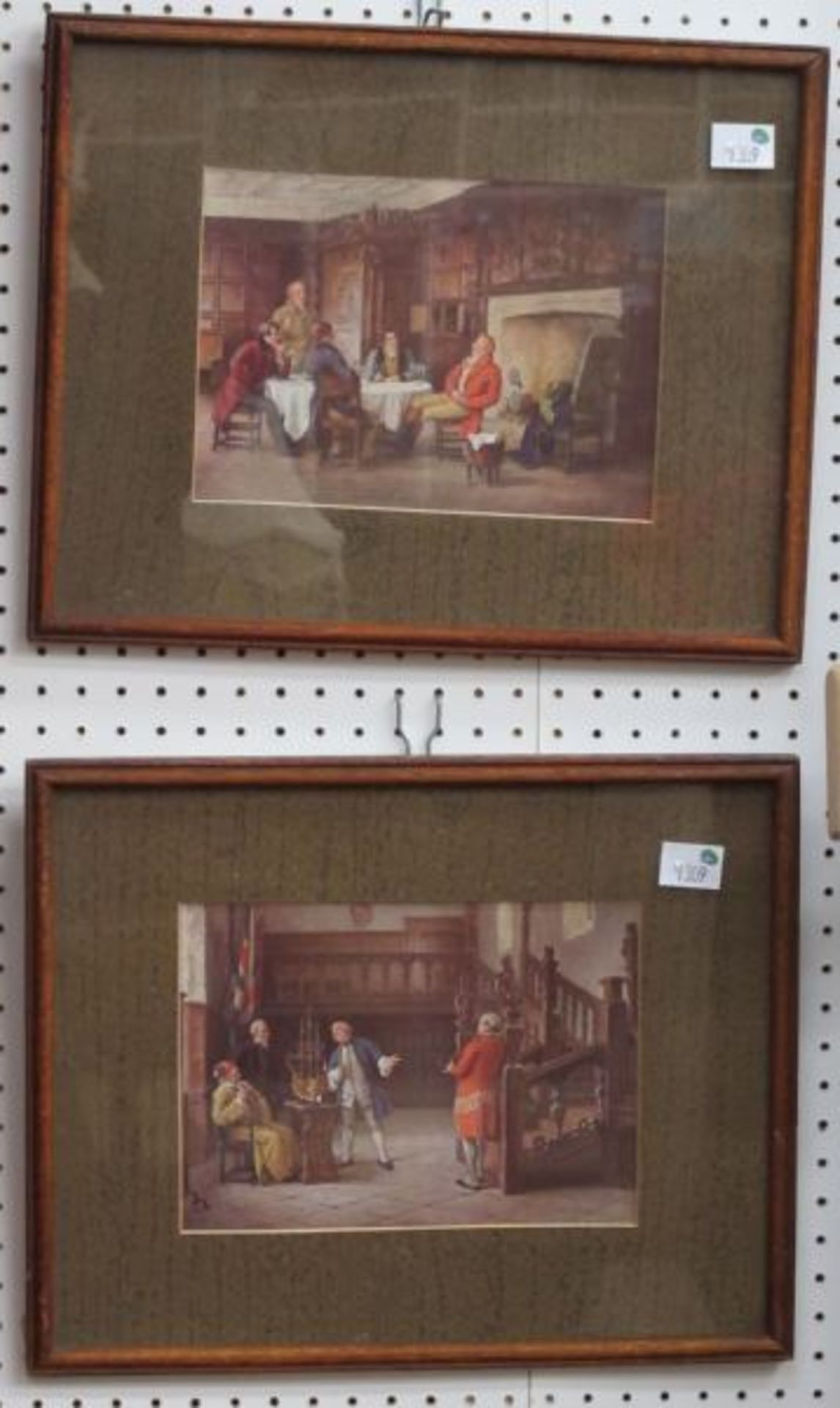 Two Matching Prints And Frames of Unknown Artist and an Oil on Board Painting. (Est. £20-30)