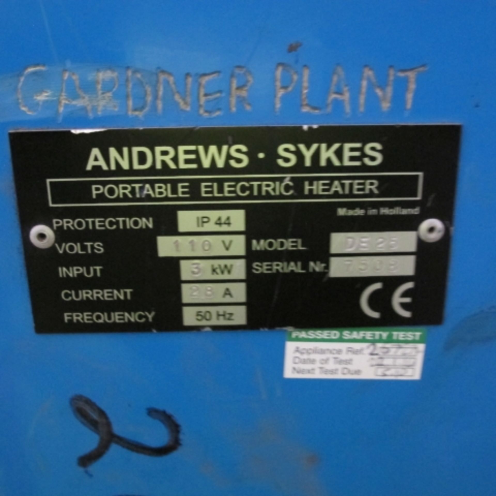 * An Andrew Sykes Portable Electric Heater.  110V. - Image 2 of 2