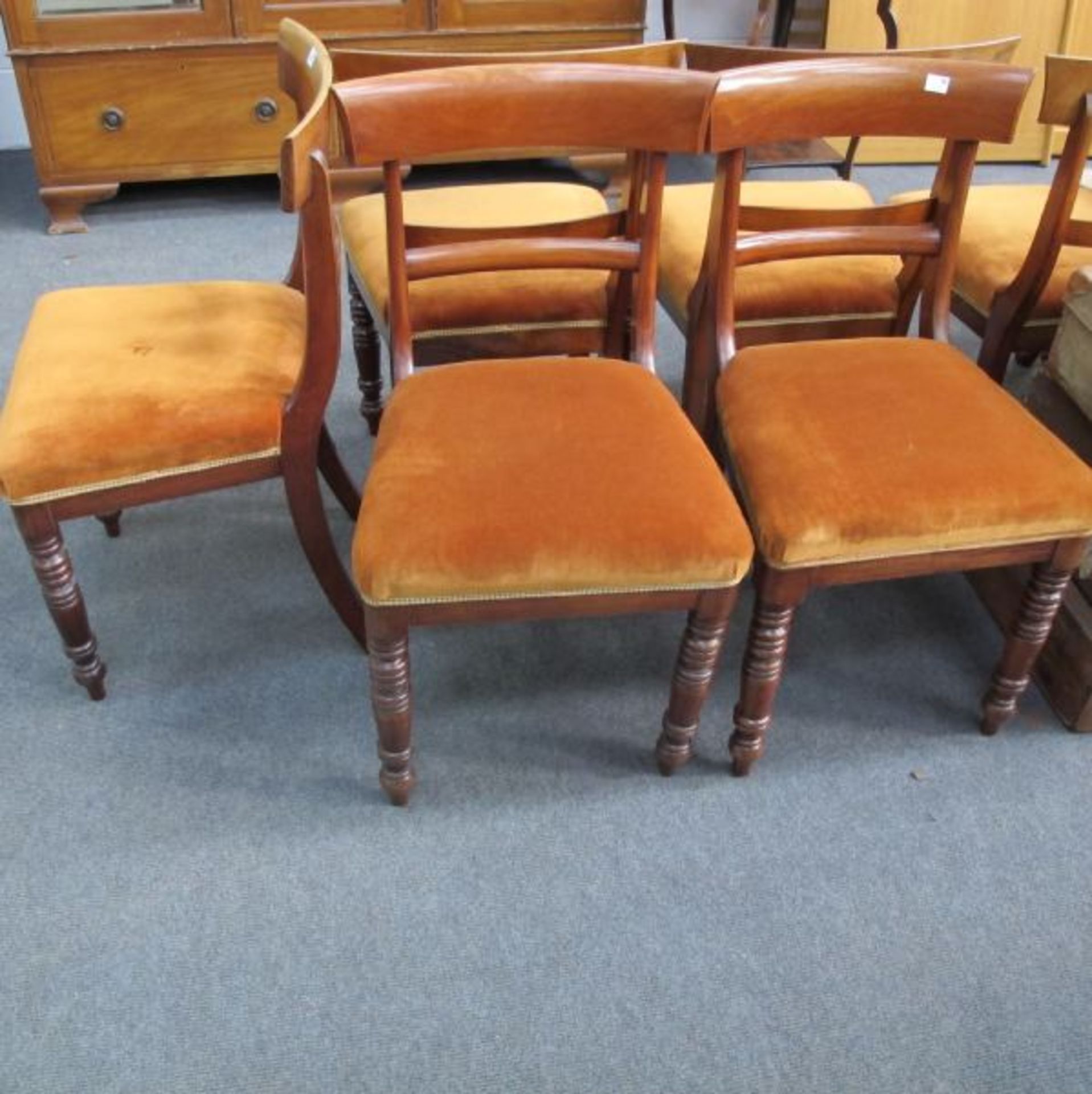 A Set of Six Victorian Mahogany Bar Back Single Dining Chairs.  (est. £80-£120) - Image 2 of 2