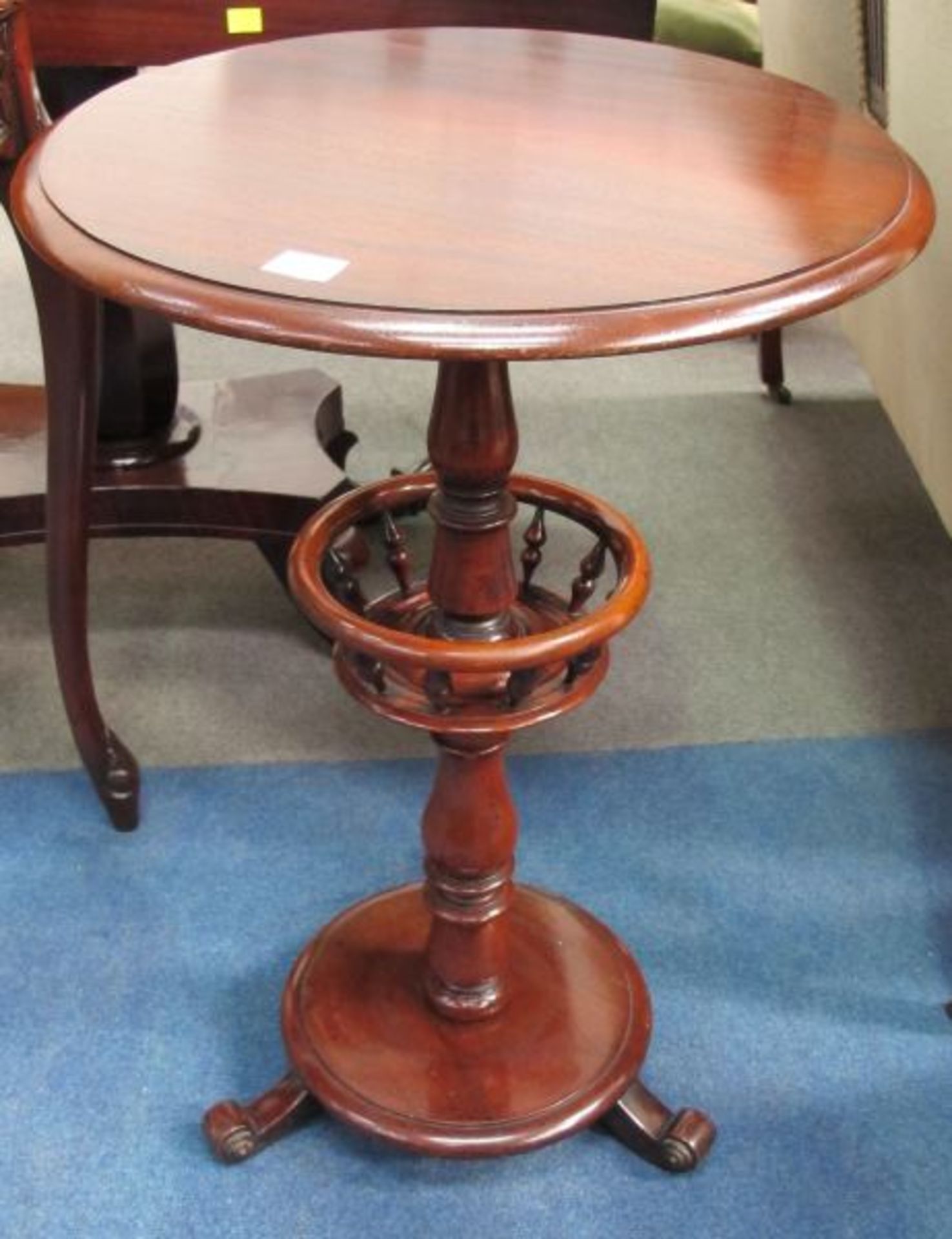 A Mahogany Circular Top Pedestal Occasional Table Together With a Mahogany Half Moon Hall Table.  ( - Image 2 of 2