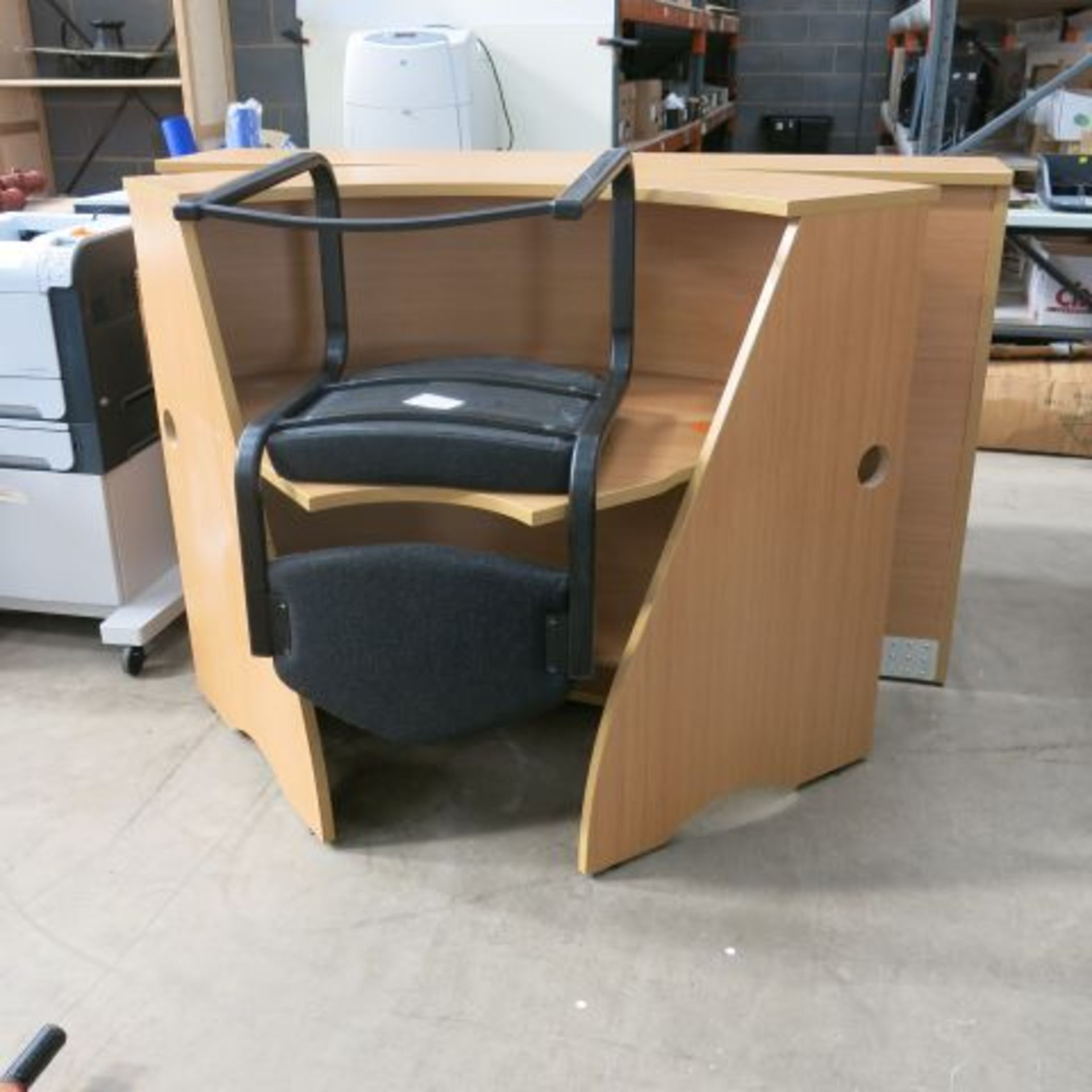 * 2 x Reception Counters c/w 4 x Black Upholstered Chairs - Image 3 of 3