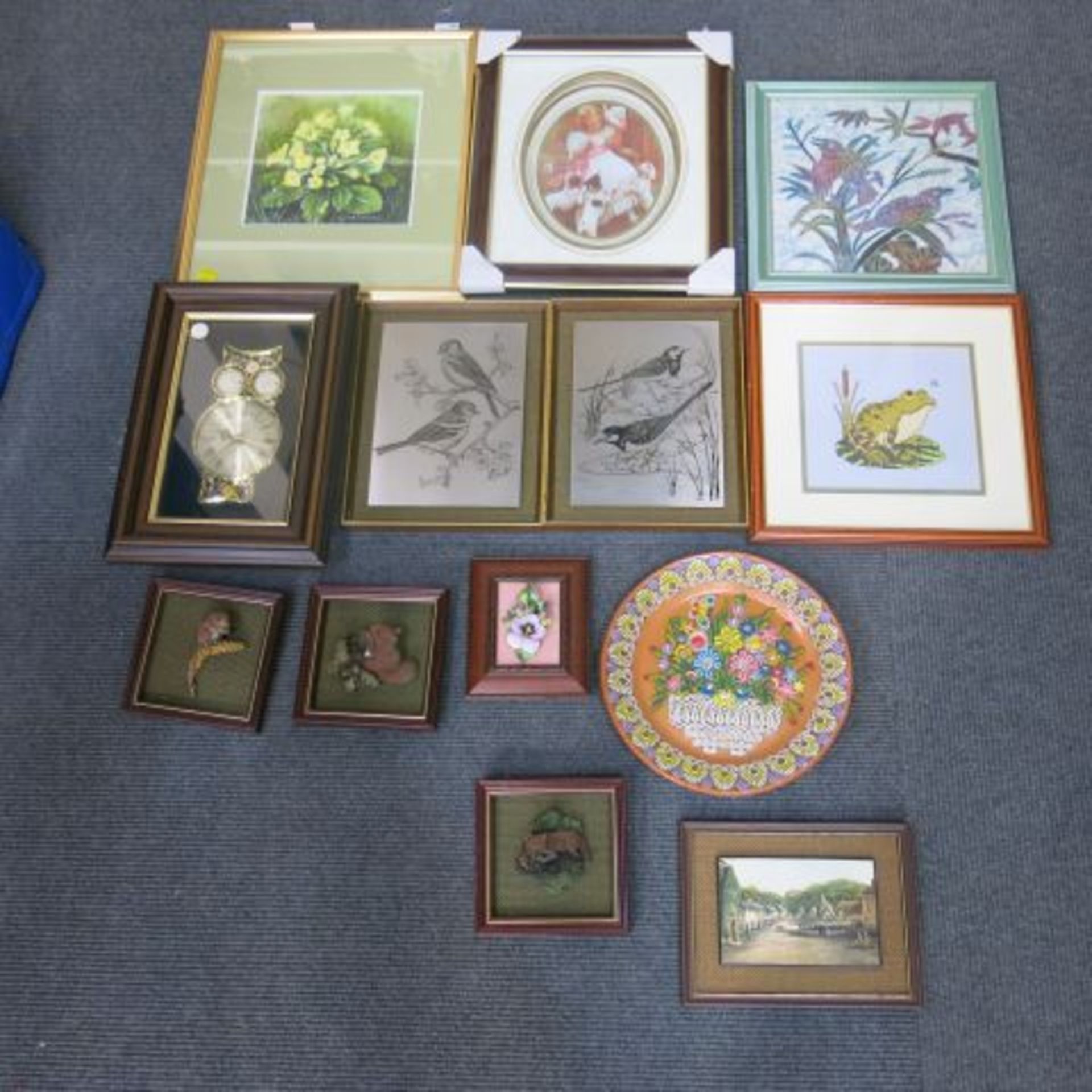 Approx Fourteen Various Framed Prints of; Flowers; Birds, etc.  (Est. £20-40)