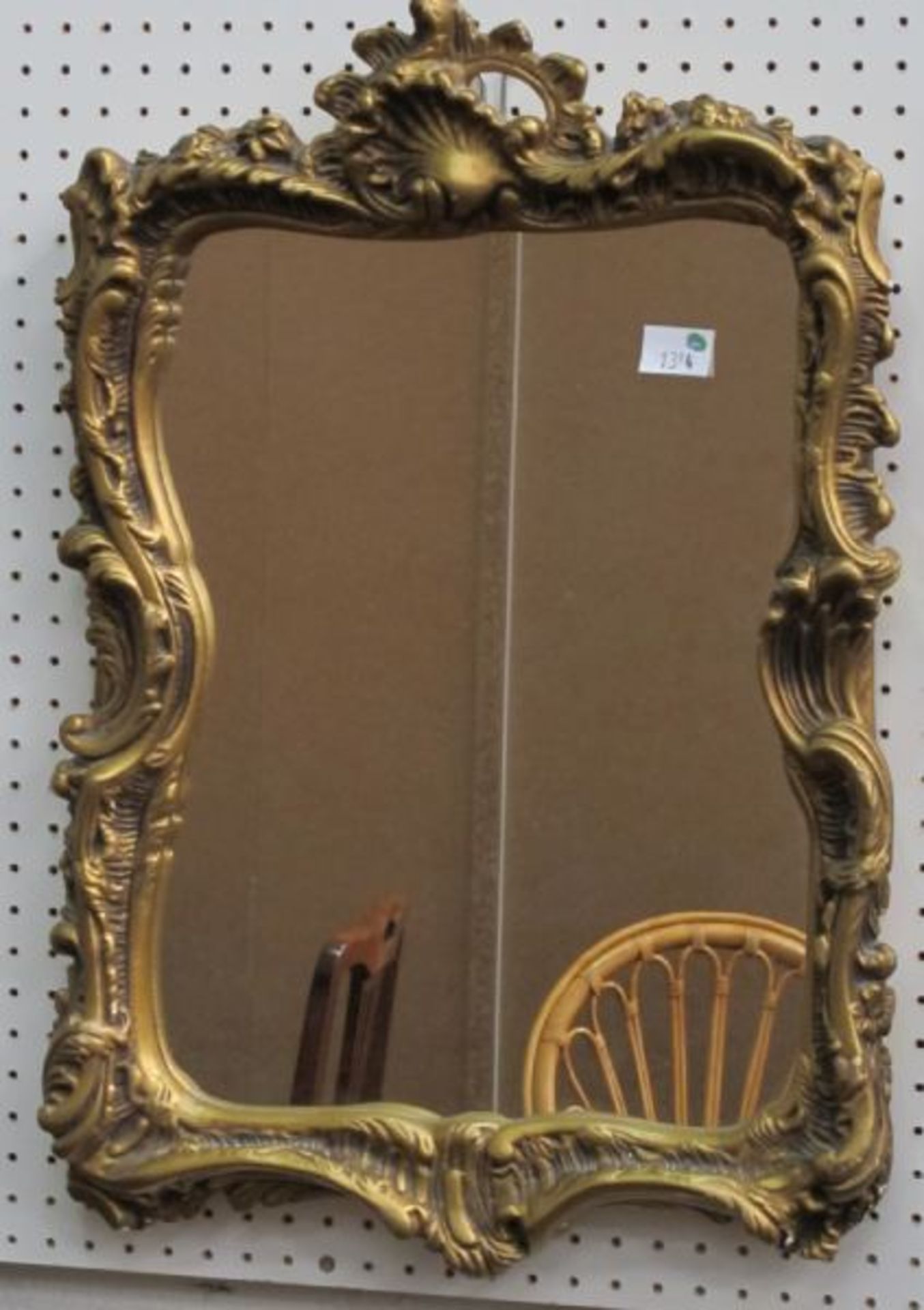 One Large Gilt Mirror and One Smaller Gilt Framed Mirror and Two Oval Water Colours of Horse Scenes.