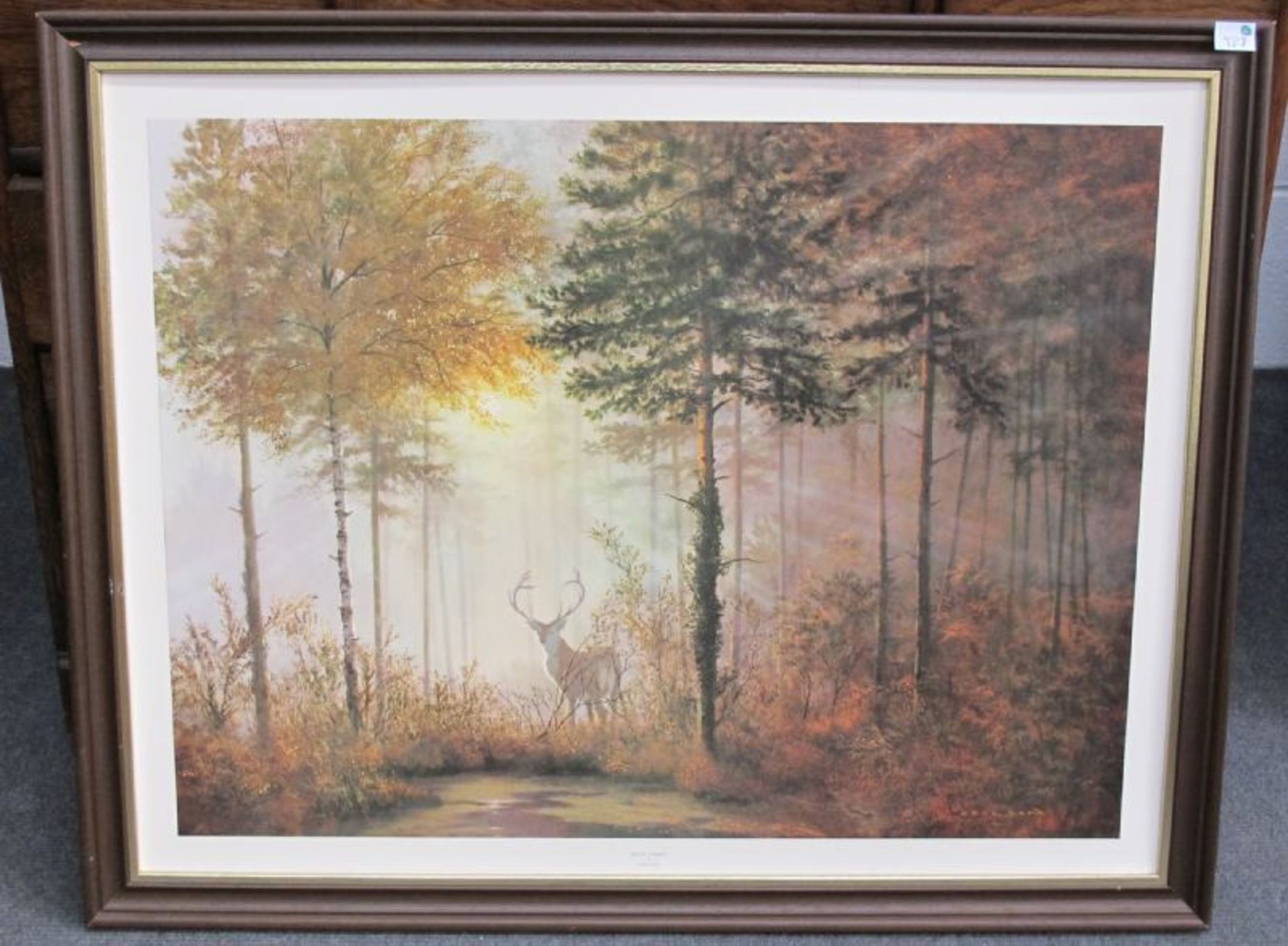 Three Pictures to Include one Large Print of Quiet Forest by Gerald Coulson and Two Oil on Canvas