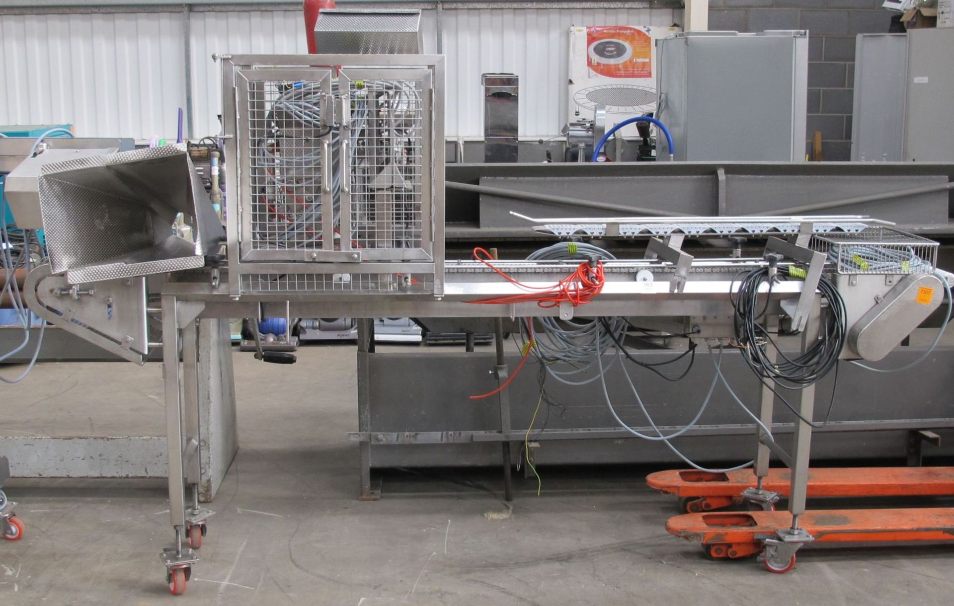 A Ready Meal Conveyor, 3 phase. Please note, there is a £5 plus vat handling fee on this lot.