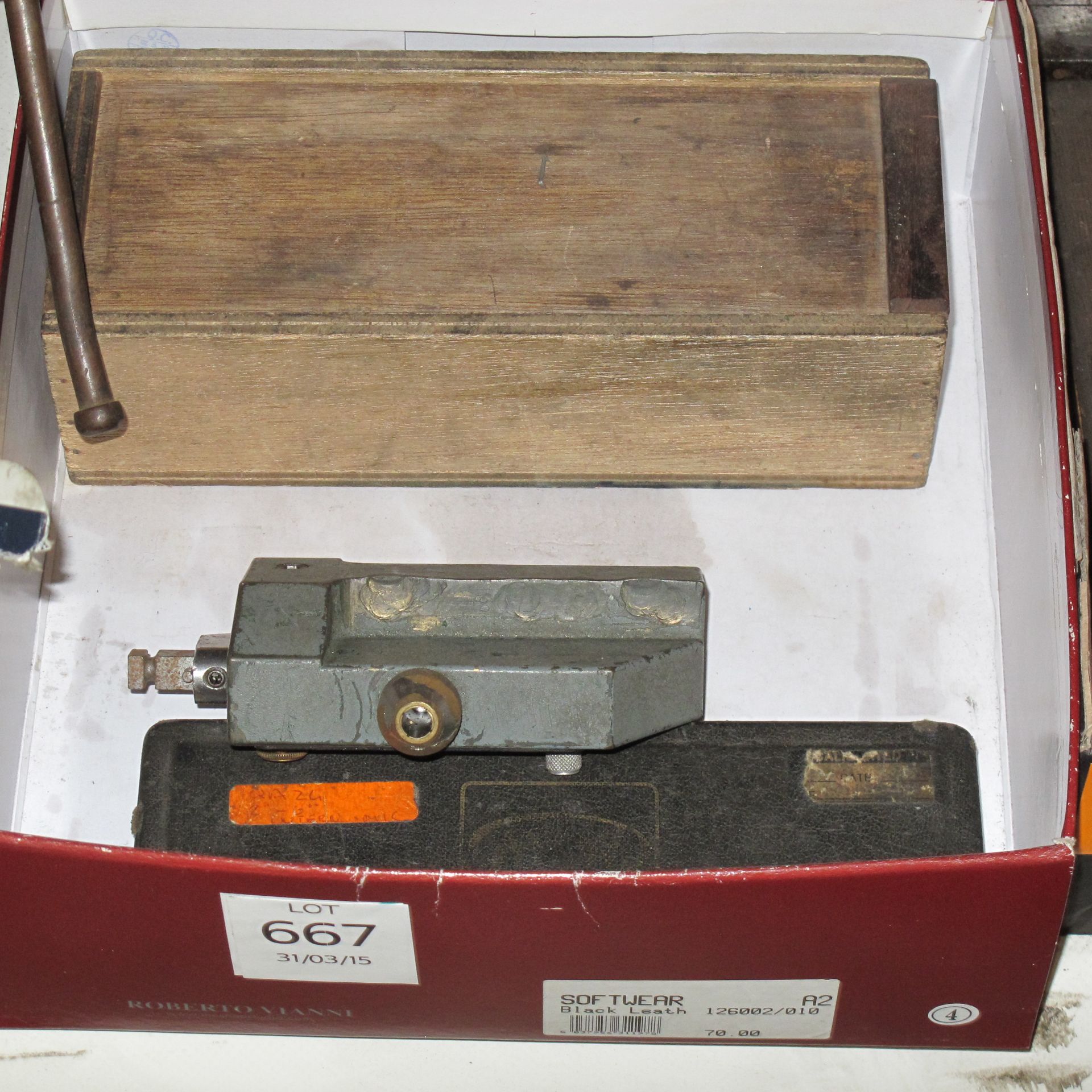 * Starret 8'' Engineers Level, Moore and Wright 2 x 8 Internal Micrometer set and Croydon Lathe Tool