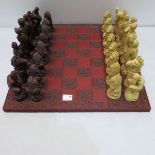This is a Timed Online Auction on Bidspotter.co.uk, Click here to bid.  A cast resin Chess Set and