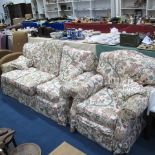 This is a Timed Online Auction on Bidspotter.co.uk, Click here to bid.  A Large Floral Upholstered
