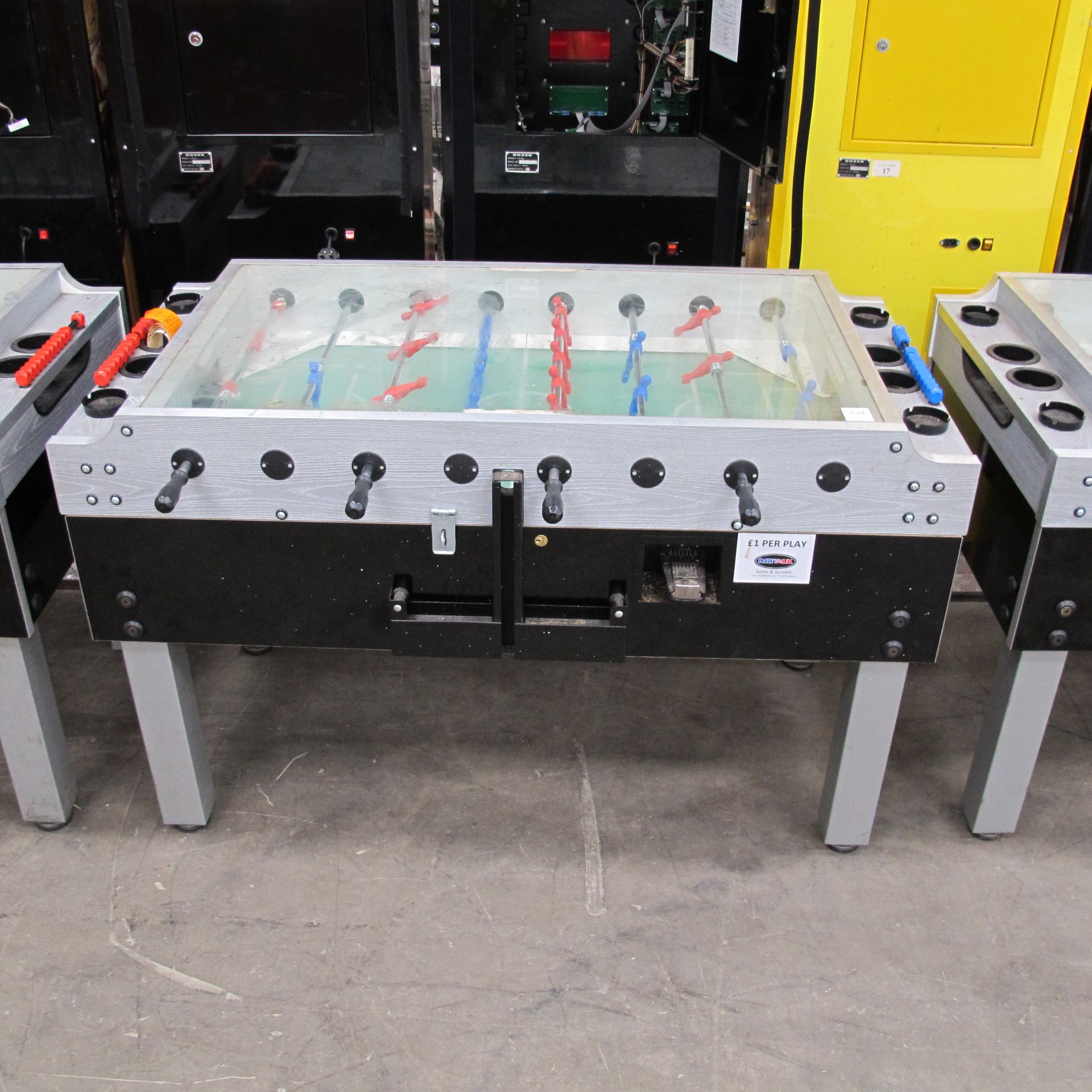 * Galando Silver Olympic Coin Operated Football Table. Please note there is a £5 plus VAT handling