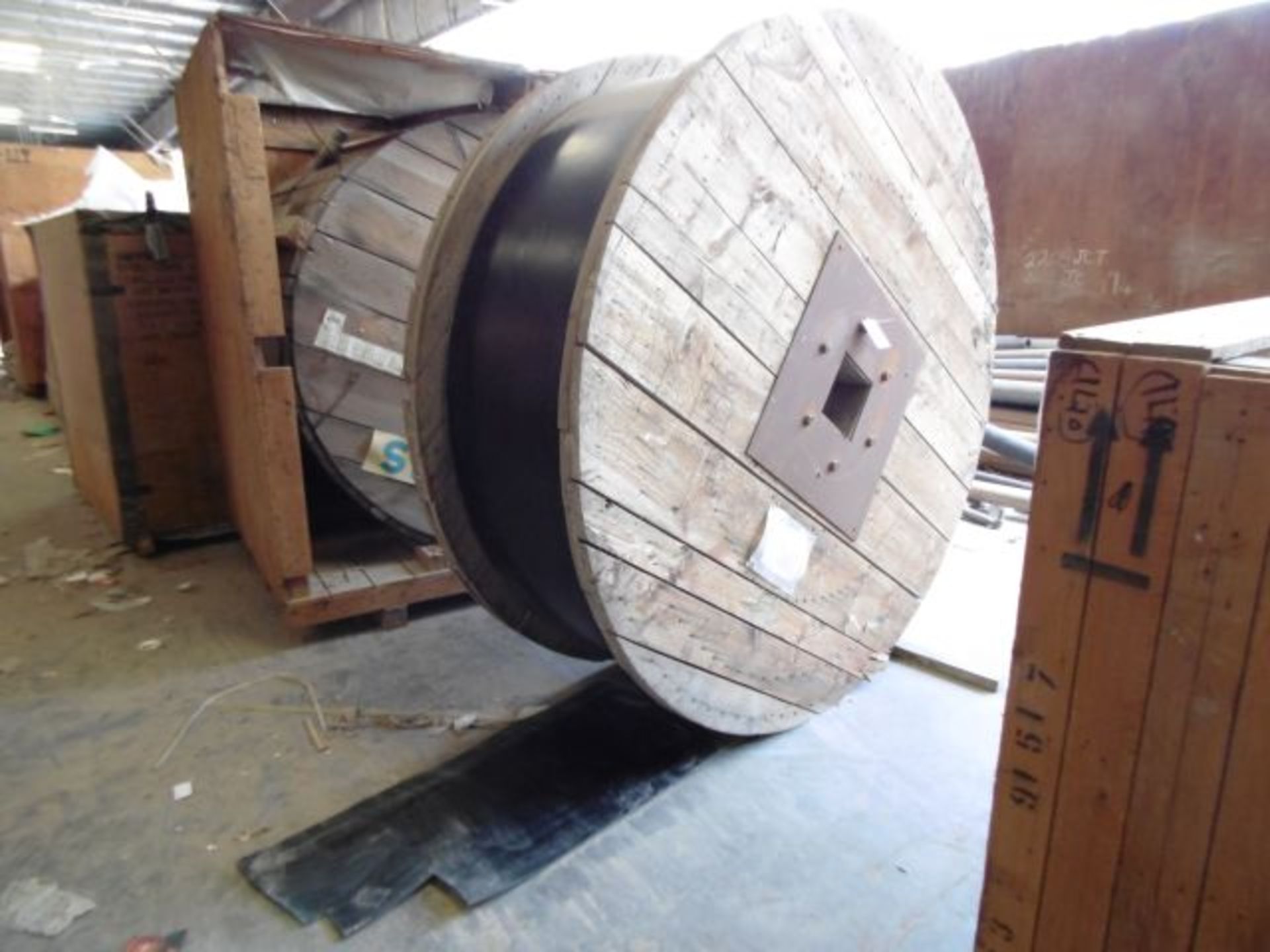 Unused Reel of Rubber Conveyor Belt; width 600mm; thickness 8mm; 2410KG net weight