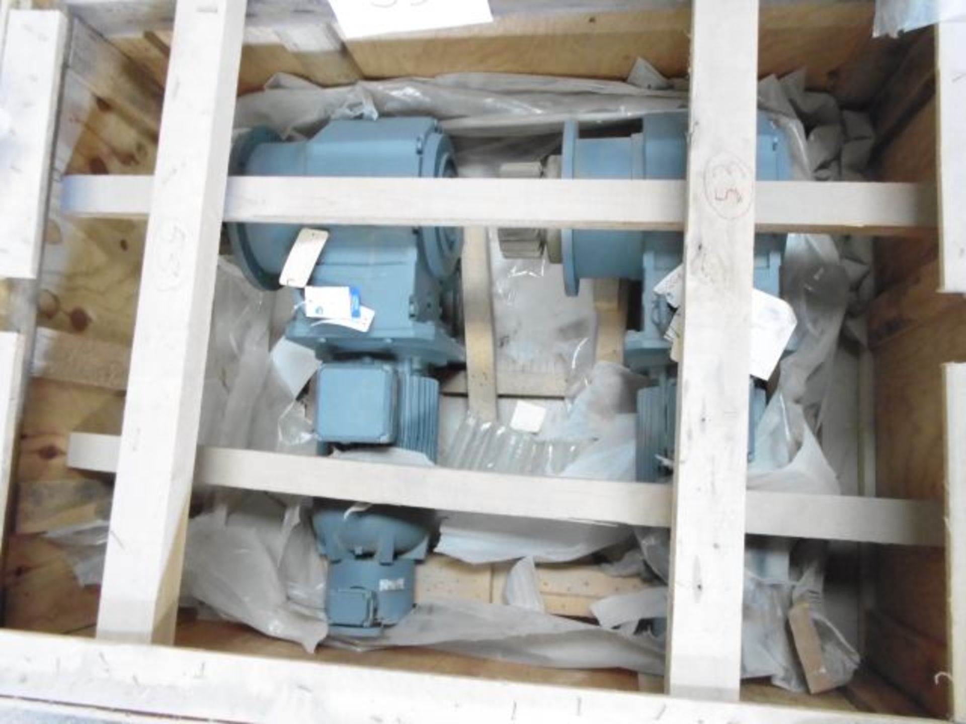 Pair of Unused Bauer Bevel-Wheel Gearboxes with Bauer Type KG73V 7.5KW 3 Phase Motors 1420rpm; 2KS