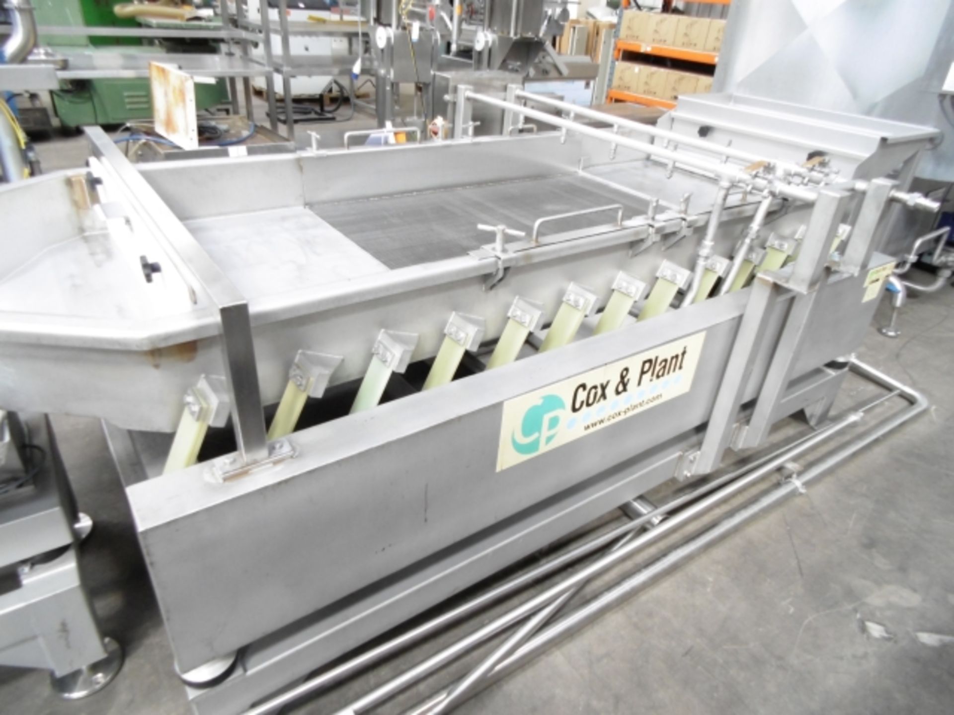 * Cox & Plant Stainless Steel Vibratory Glazing Conveyor; max recommended amplitude 6 mm; width - Image 12 of 14