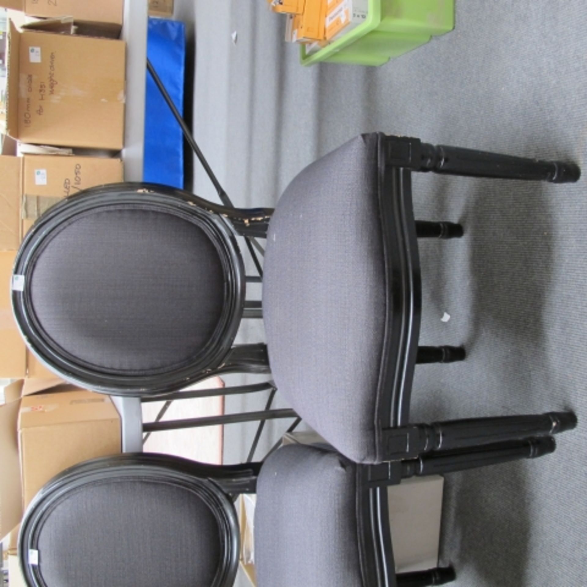 Set of eight black oval back salon chairs (est. £40-£60) - Image 2 of 2