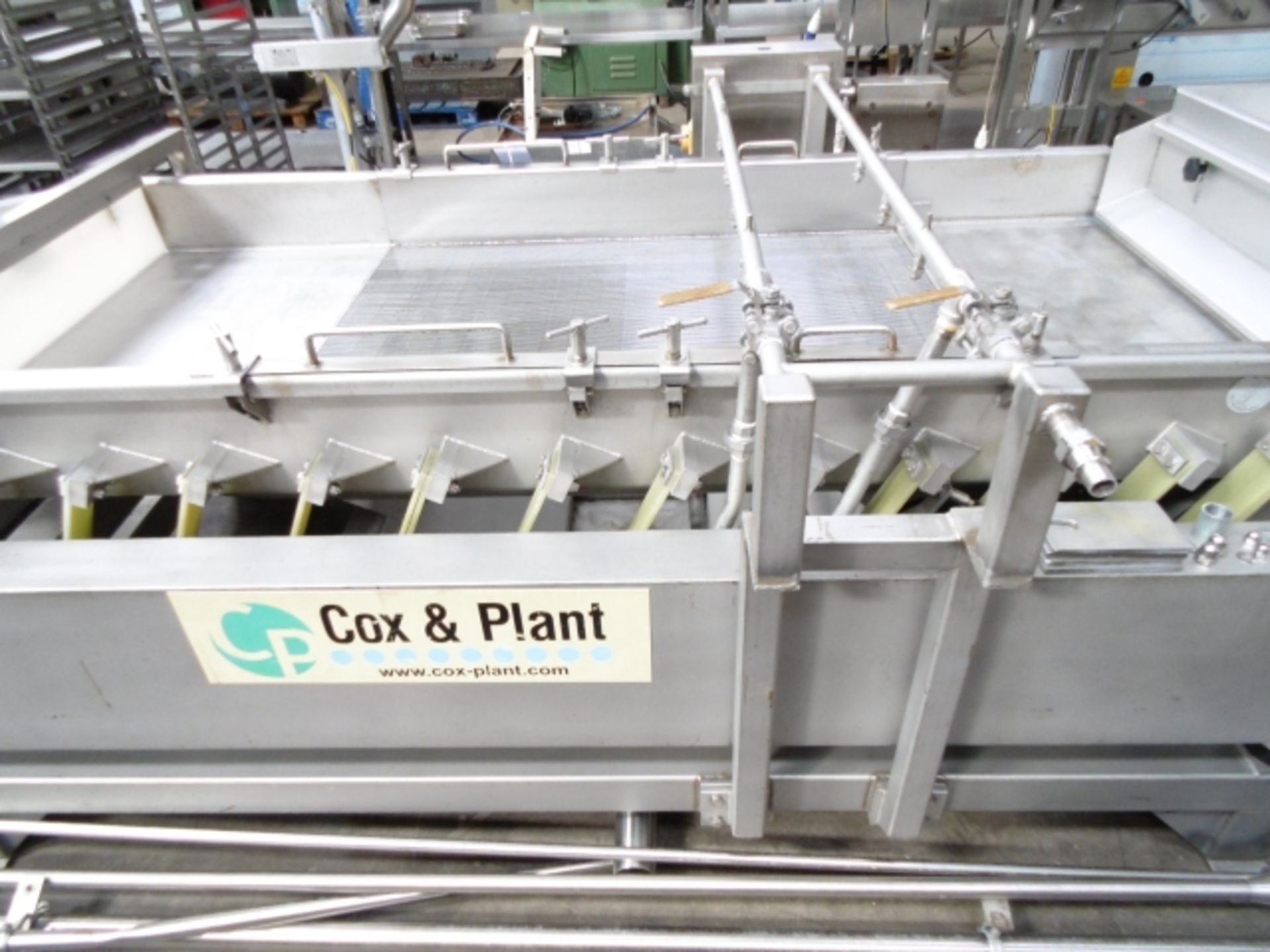 * Cox & Plant Stainless Steel Vibratory Glazing Conveyor; max recommended amplitude 6 mm; width - Image 11 of 14