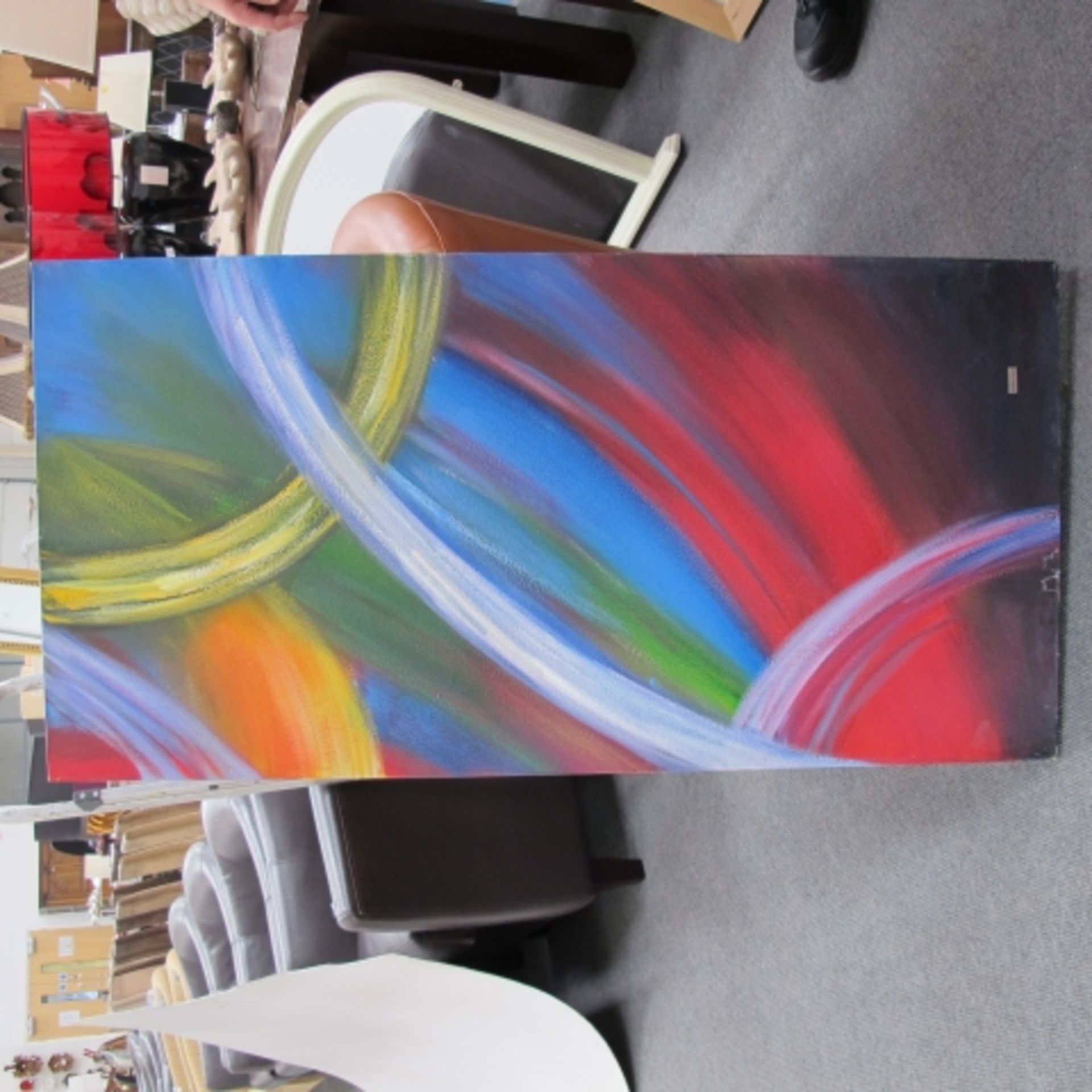 Collection of five unframed abstract oil paintings by Rachel Jack Ltd Artists (est. £20-£40) - Image 5 of 6