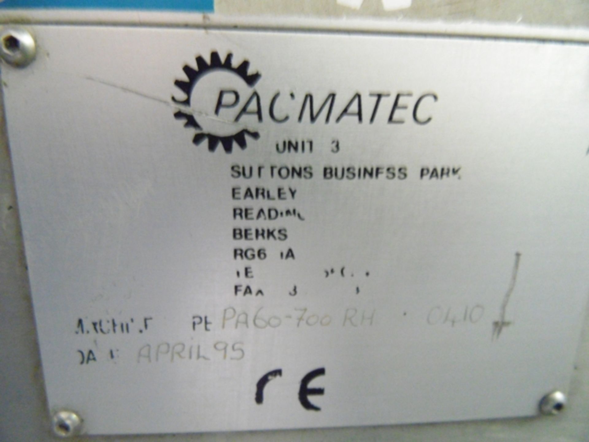 Pacmatec Model PA60 Autofeeder. Please Note that Lot 2 is a composite lot comprising lots 2A-2J. - Image 5 of 5