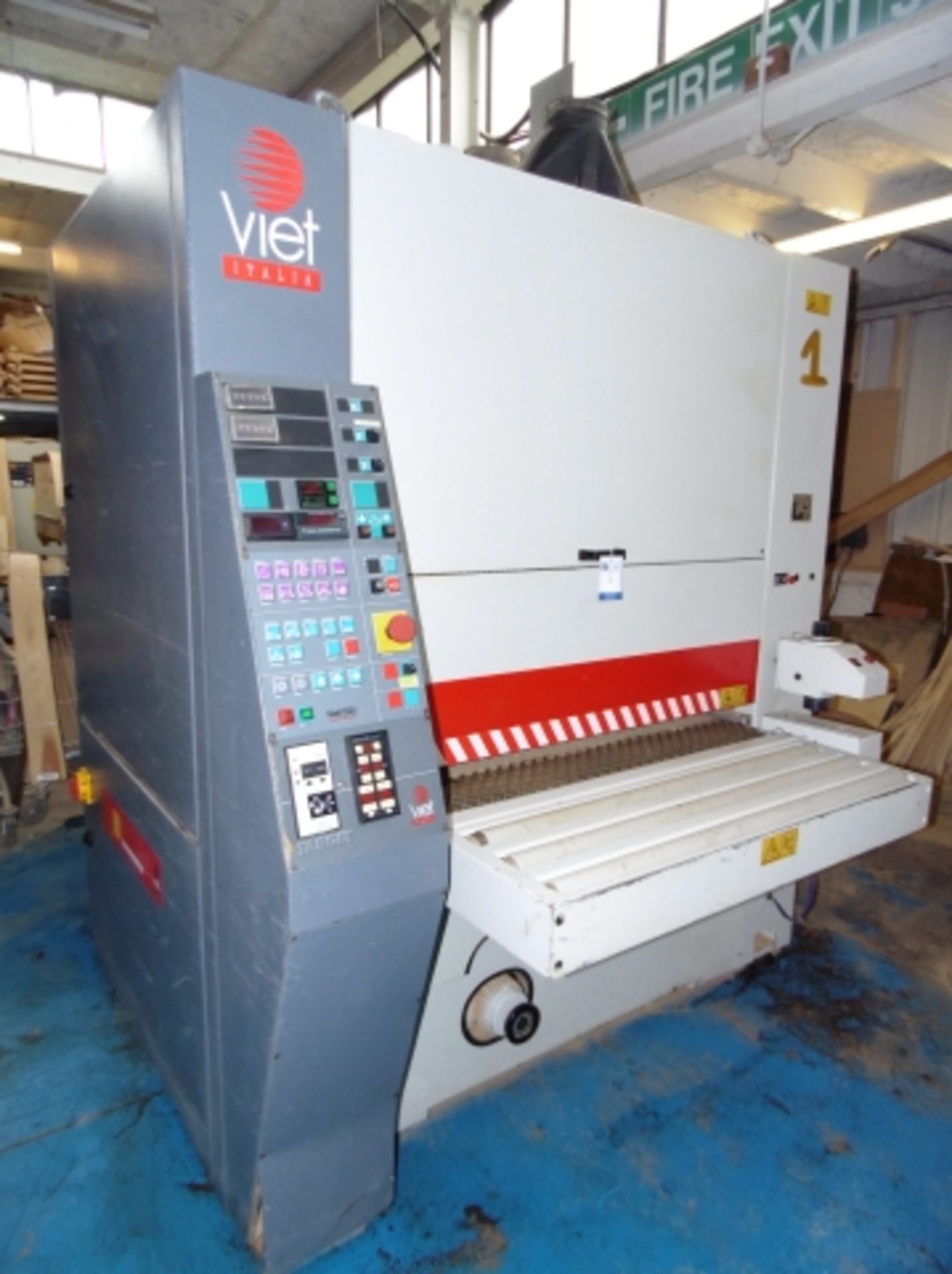 1996 VIET MODEL TARGET 321C AUTOMATIC THROUGH-FEED WIDE BELT SANDER; MAX SANDING WIDTH 1100MM; 3 - Image 2 of 6