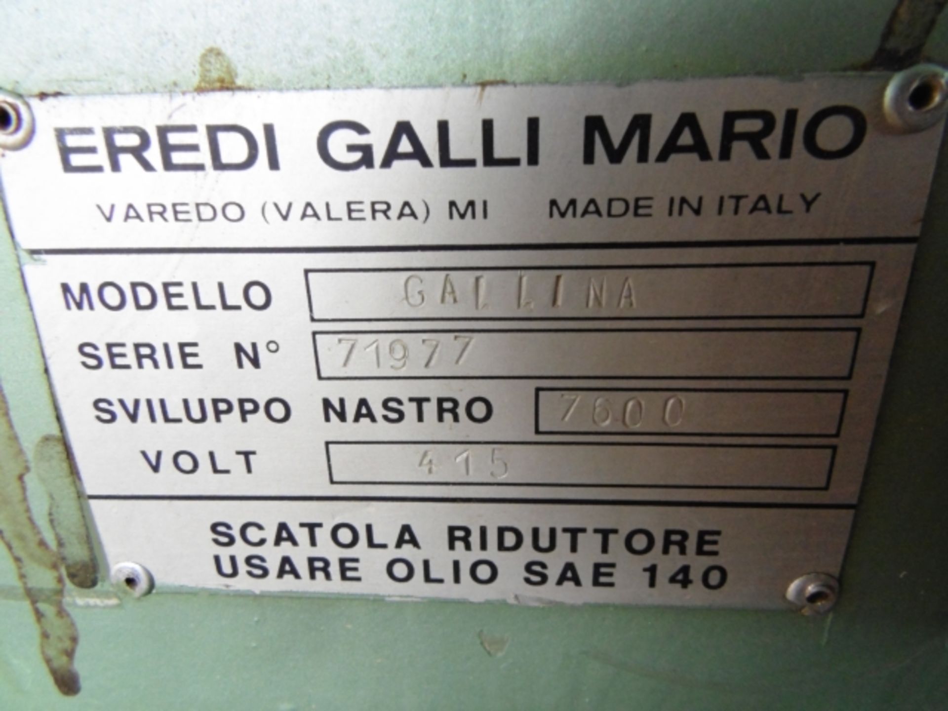 EREDI GALLI MARIO MODEL GALLINA HORIZONTAL BELT PAD SANDER WITH SLIDING TABLE; TABLE SIZE 2460MM X - Image 5 of 5