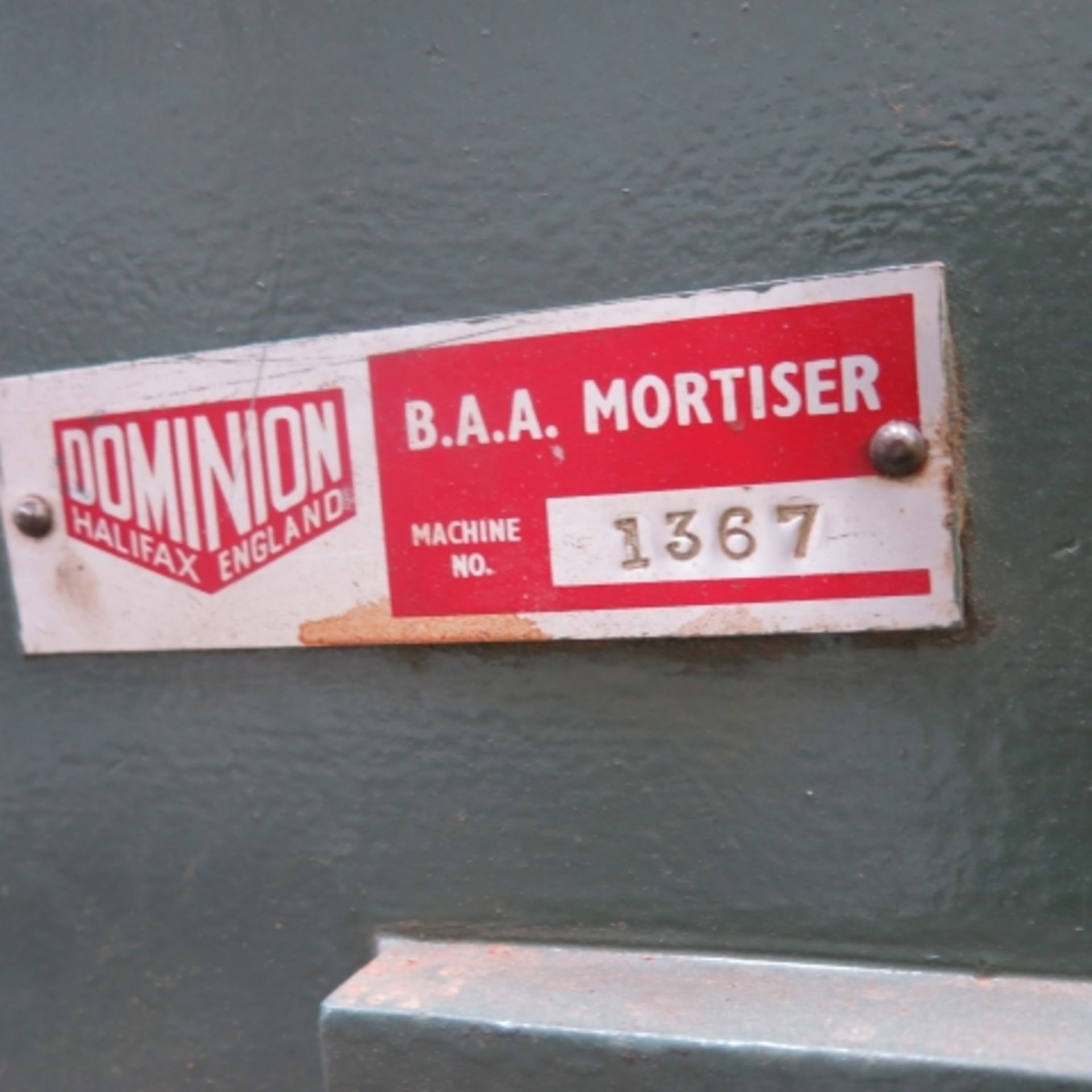 * Dominion mortice machine. S/N 1367, 3PH Please note, there is a £5 plus vat handling fee - Image 3 of 3