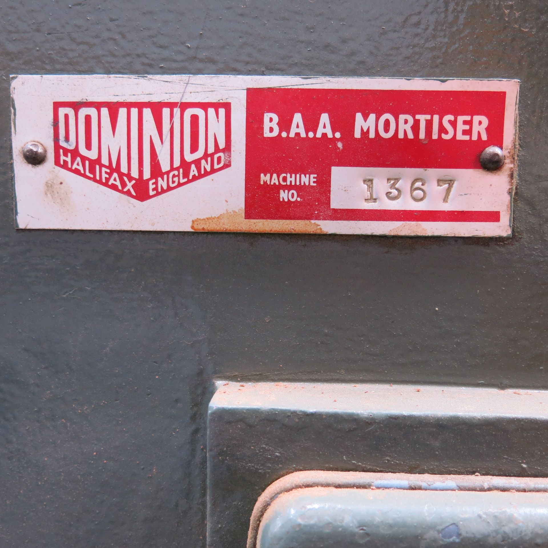 * Dominion mortice machine. S/N 1367, 3PH Please note, there is a £5 plus vat handling fee on this - Image 4 of 4