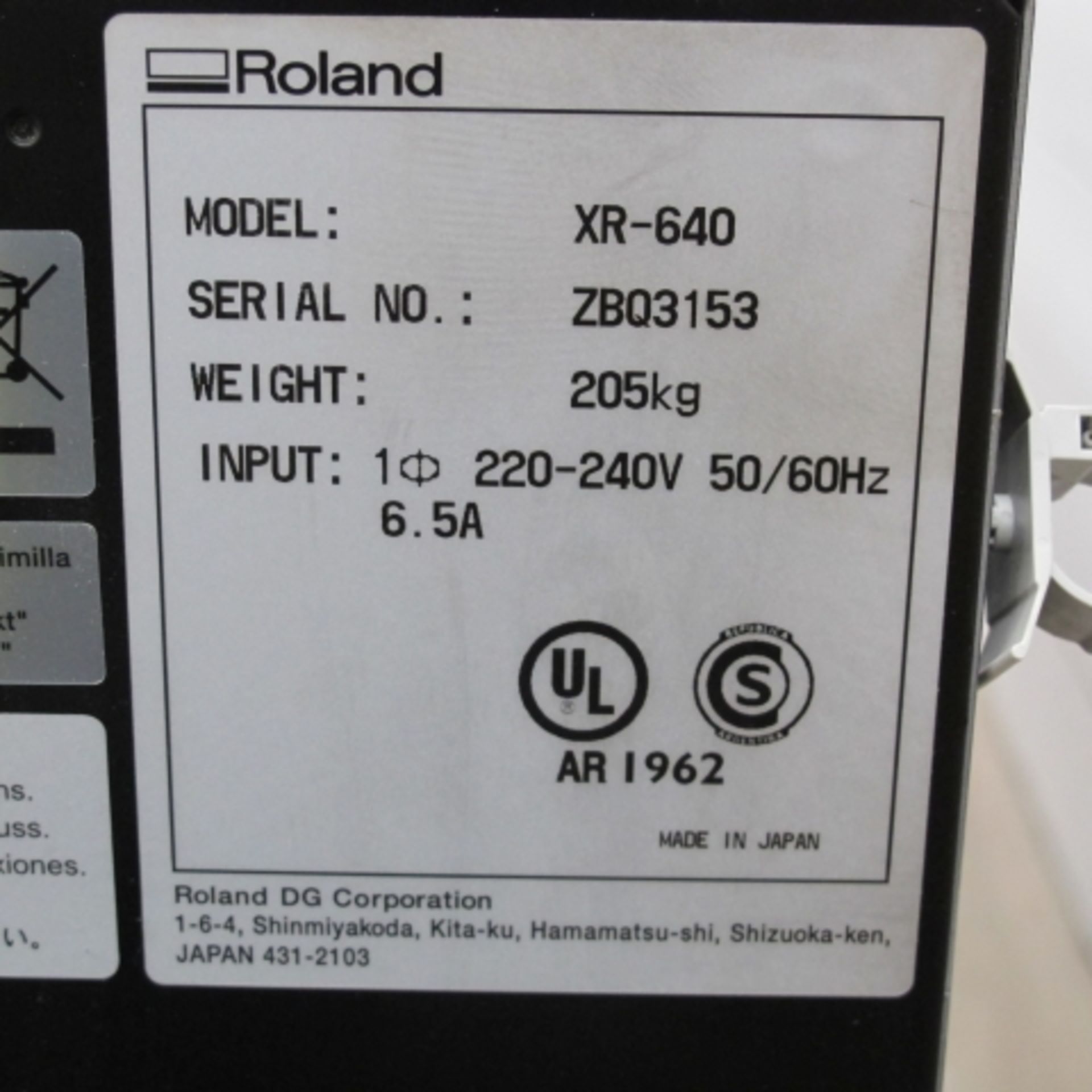 * Roland Soljet Pro 4 XR-640. Large format Colour Printer / Cutter; YOM 2014; 64 Inch (162.56cm) - Image 5 of 13