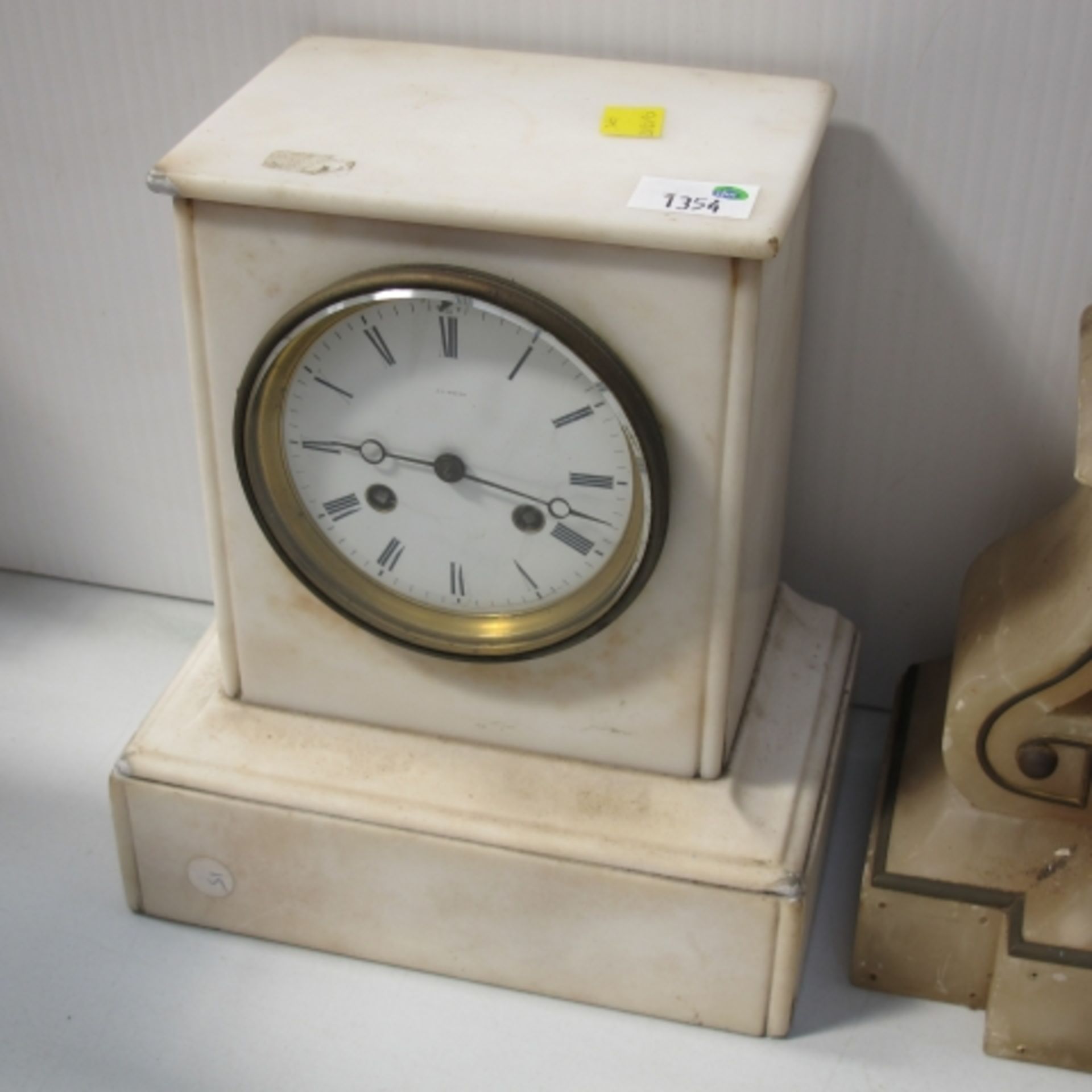 Marble cased mantel clock the dial marked 'JC Smith' 24.5cm high and a marble mantel clock case ( - Image 2 of 3