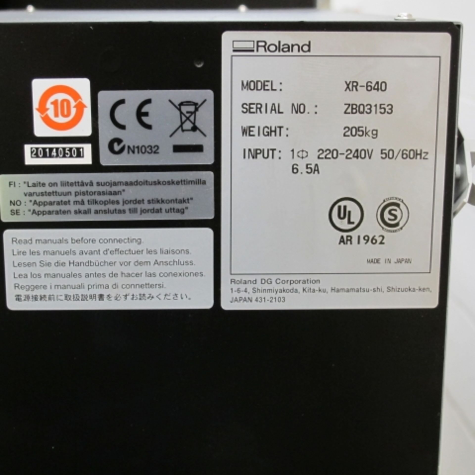 * Roland Soljet Pro 4 XR-640. Large format Colour Printer / Cutter; YOM 2014; 64 Inch (162.56cm) - Image 6 of 13
