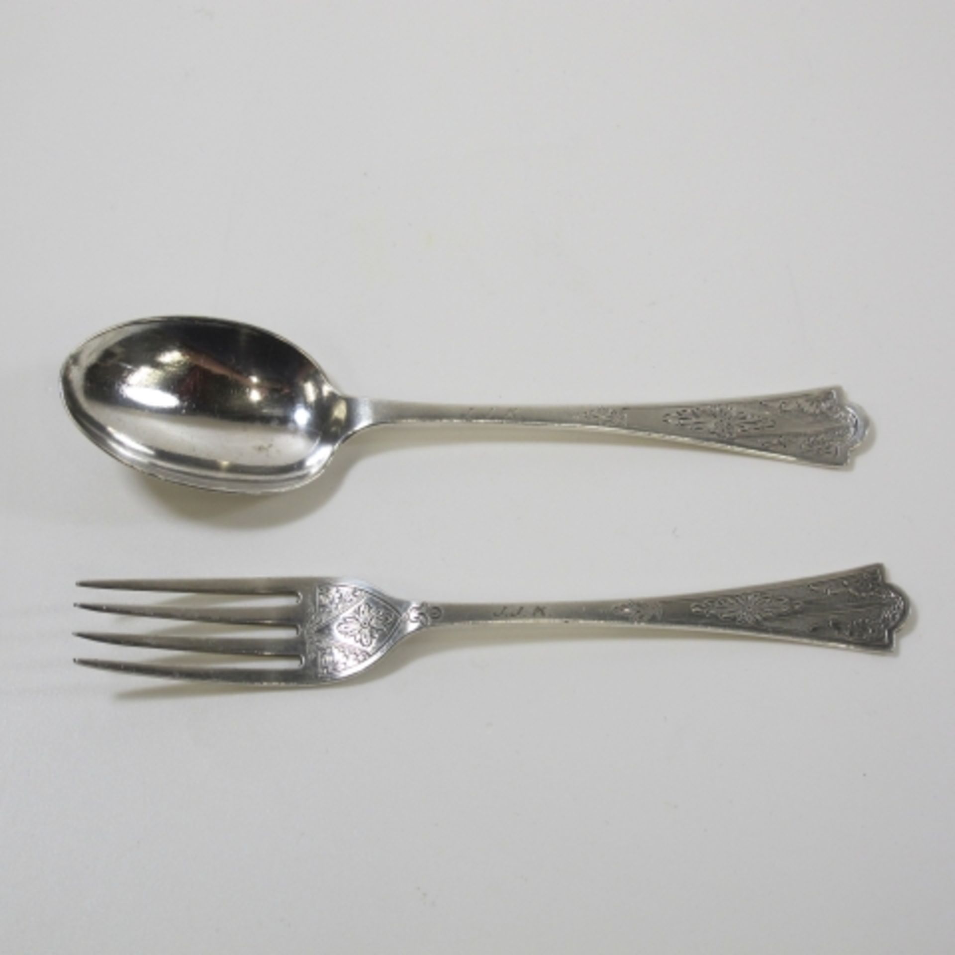 Antique Silver Christening spoon & fork (London 1891) 56g (est. £30 - £50)
