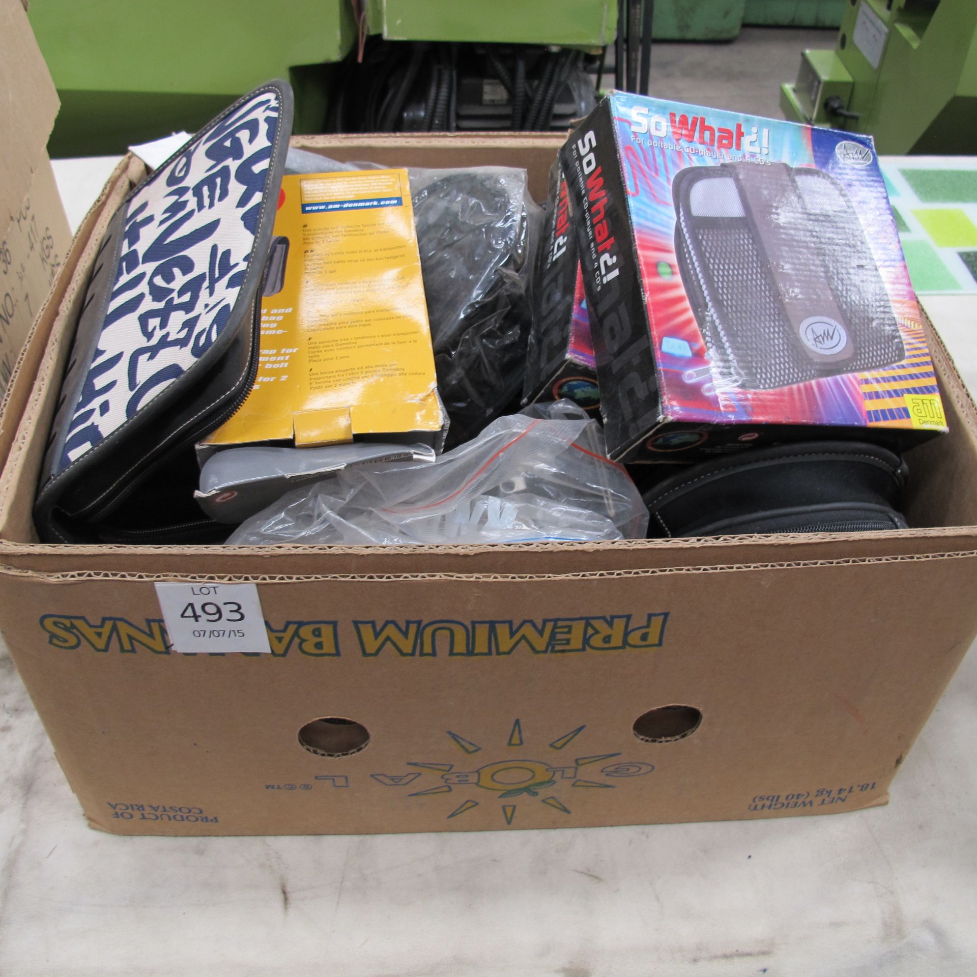 A box containing CD Bags and Cases etc.