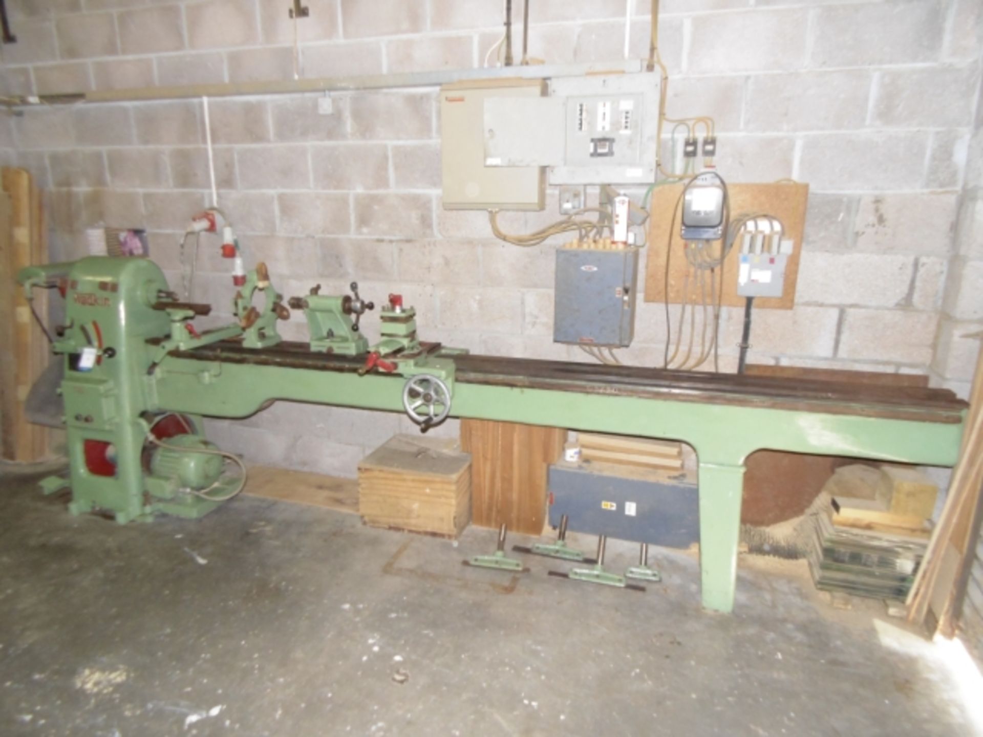 * Wadkin Type RS Gap Bed Wood Lathe; bed length 3400 mm; gap section 410 mm; 3 phase; c/w 2 x back - Image 2 of 9