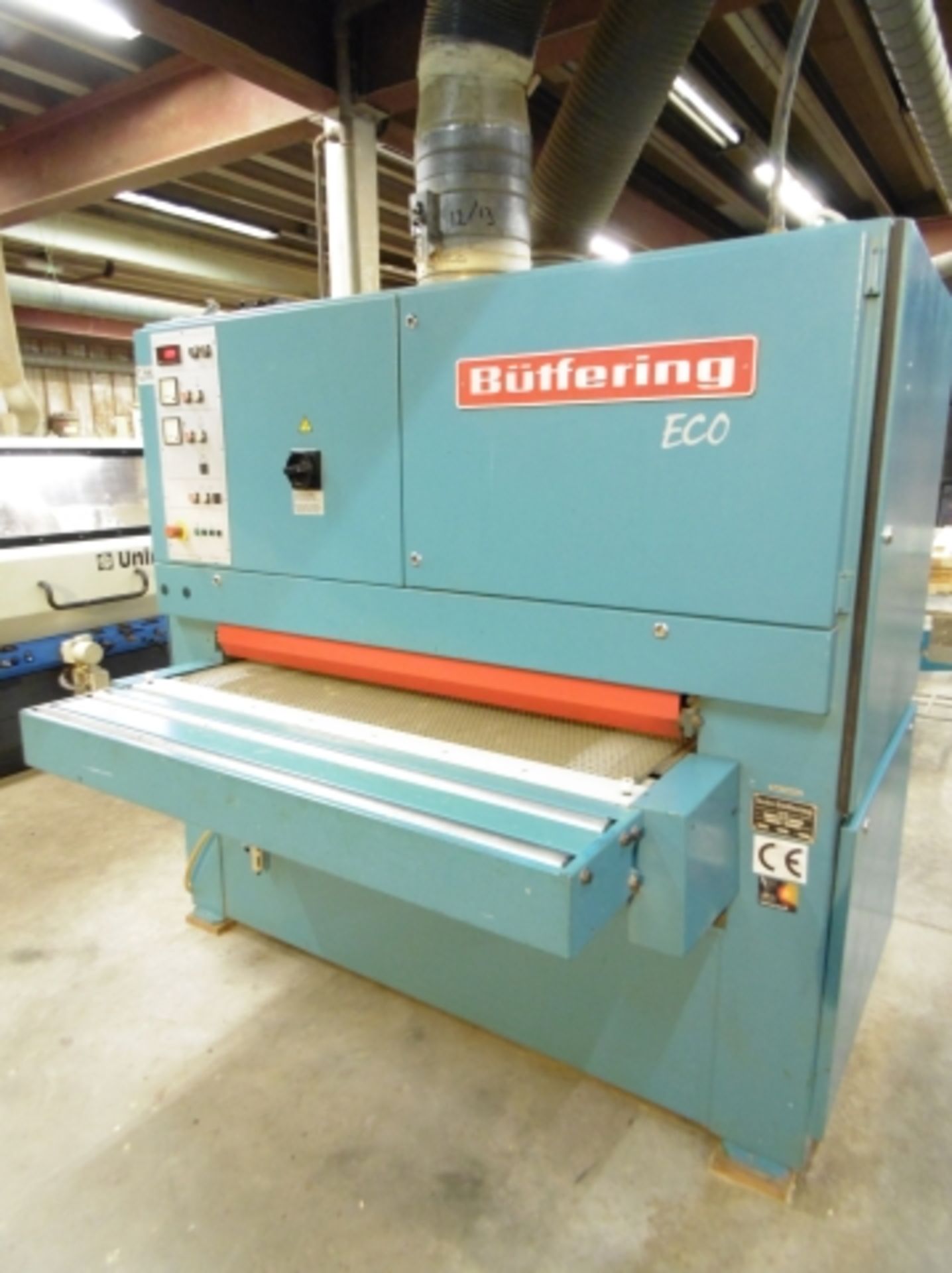 * 1998 Butfering type Eco Through Feed Wire Belt Sander; belt width 1340 mm; twin sanding belts; - Image 2 of 9